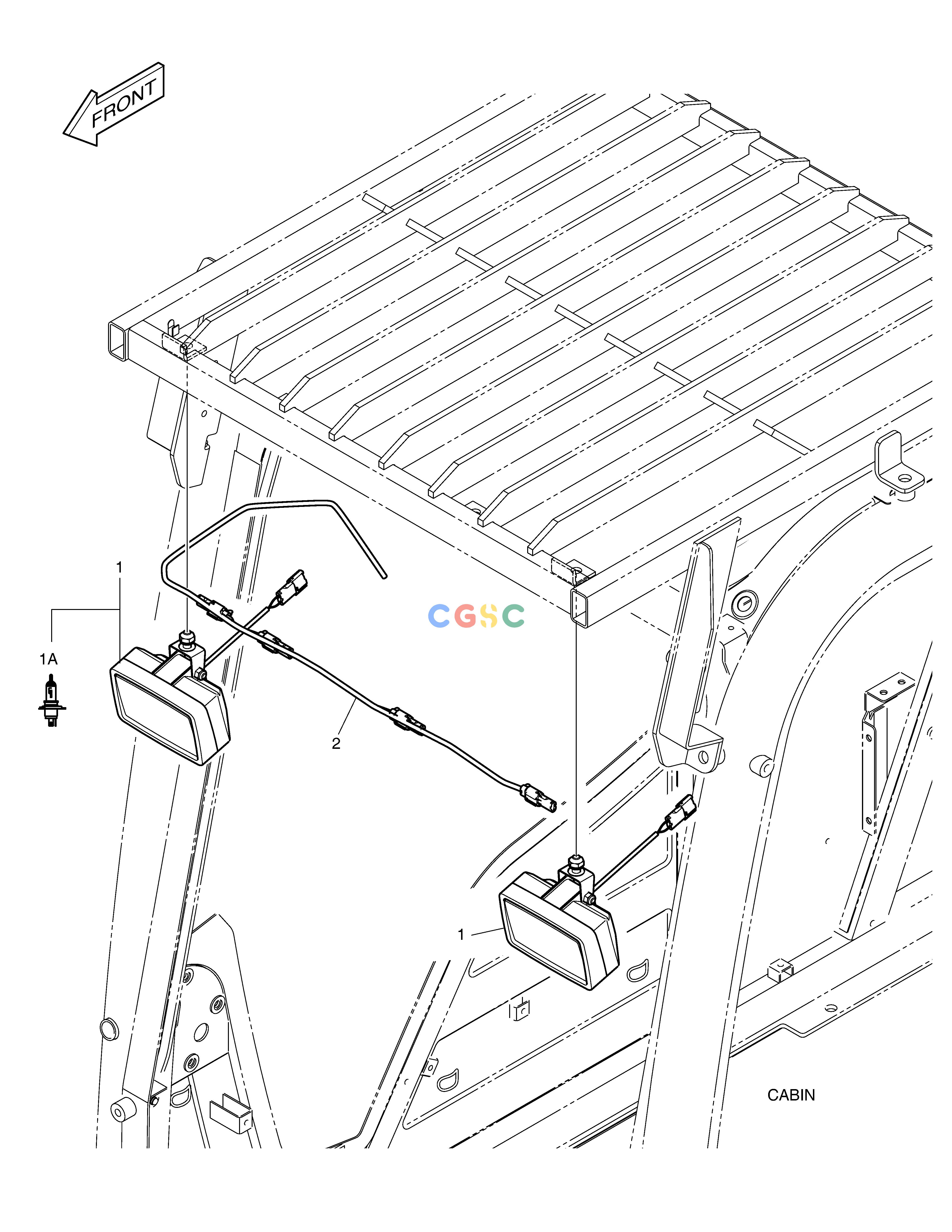 斗山零件查询WORKING LAMP(2-LAMP) - ROPS GUARD DX350LC Doosan parts catalog online