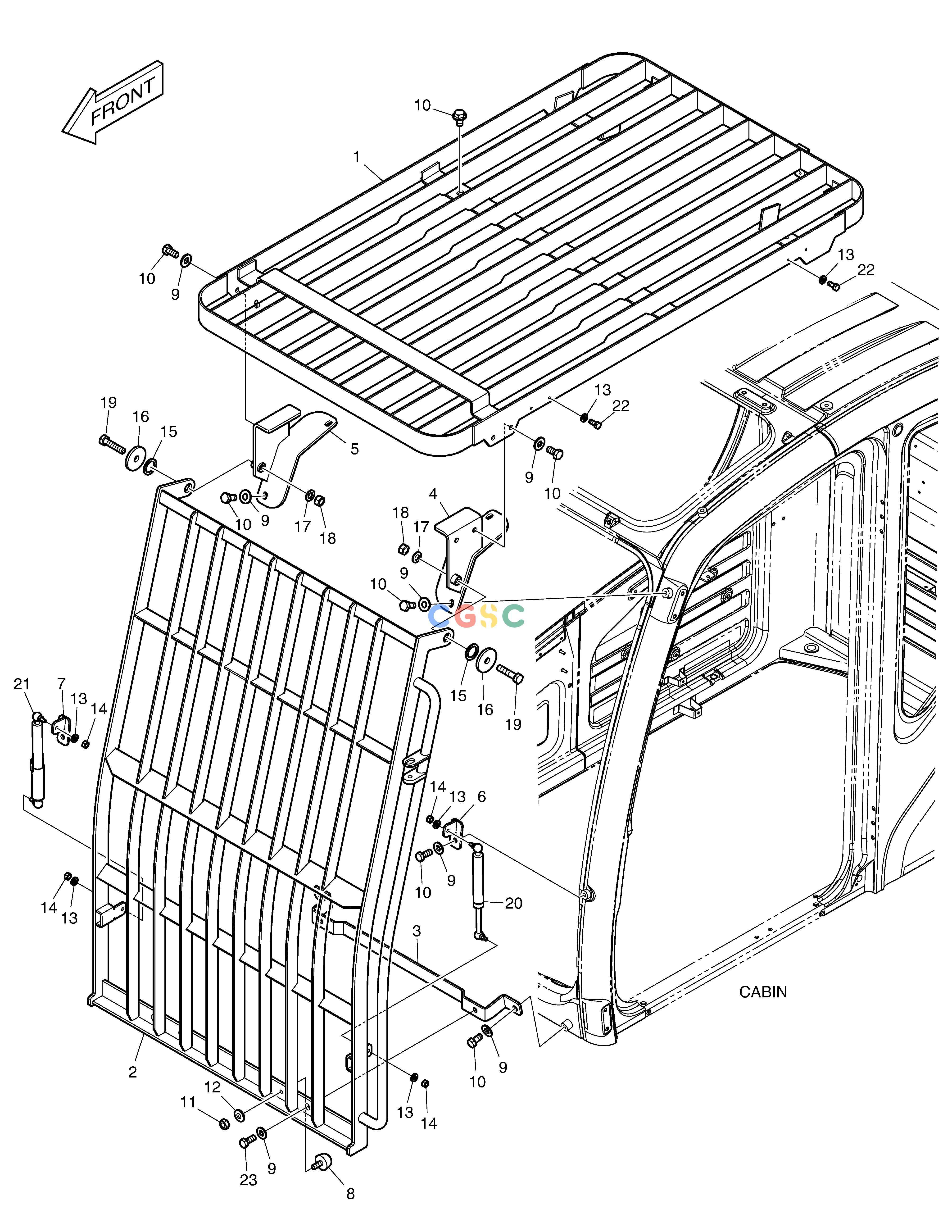 斗山零件查询GUARD ASS'Y - CABIN DX350LC Doosan parts catalog online