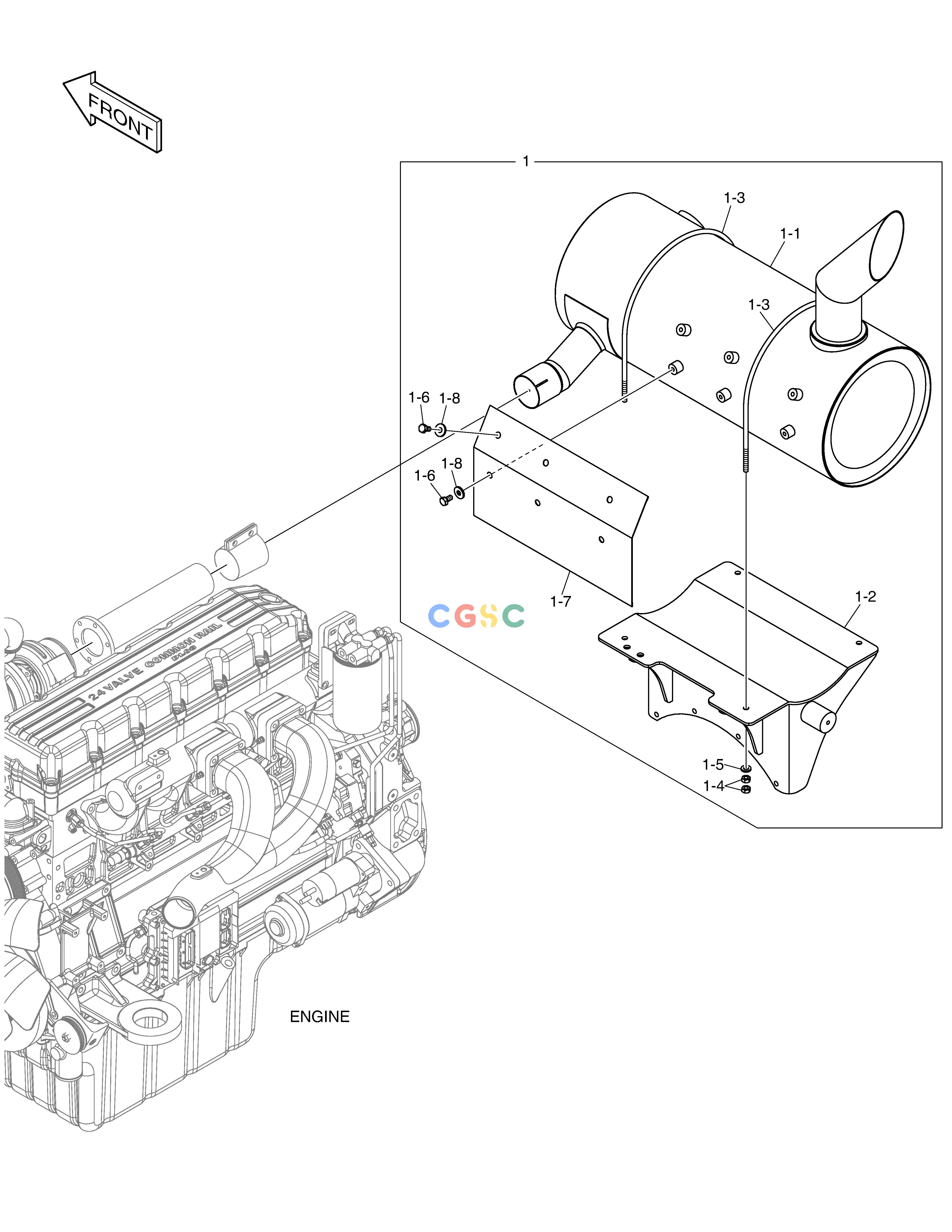 斗山零件查询MUFFLER - FOR BRASIL DX350LC Doosan parts catalog online