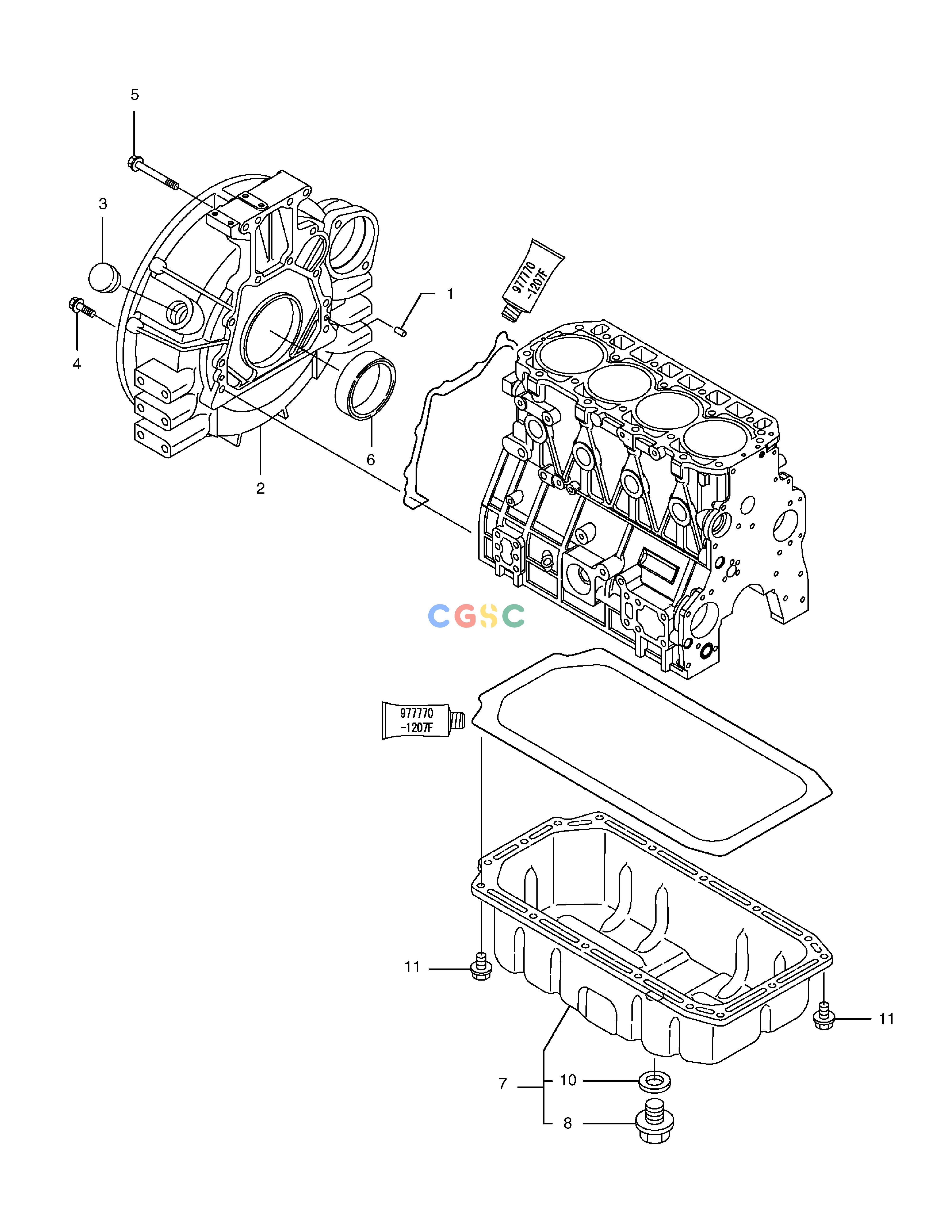 斗山零件查询FLYWHEEL HOUSING & OIL PAN E80 Doosan parts catalog online