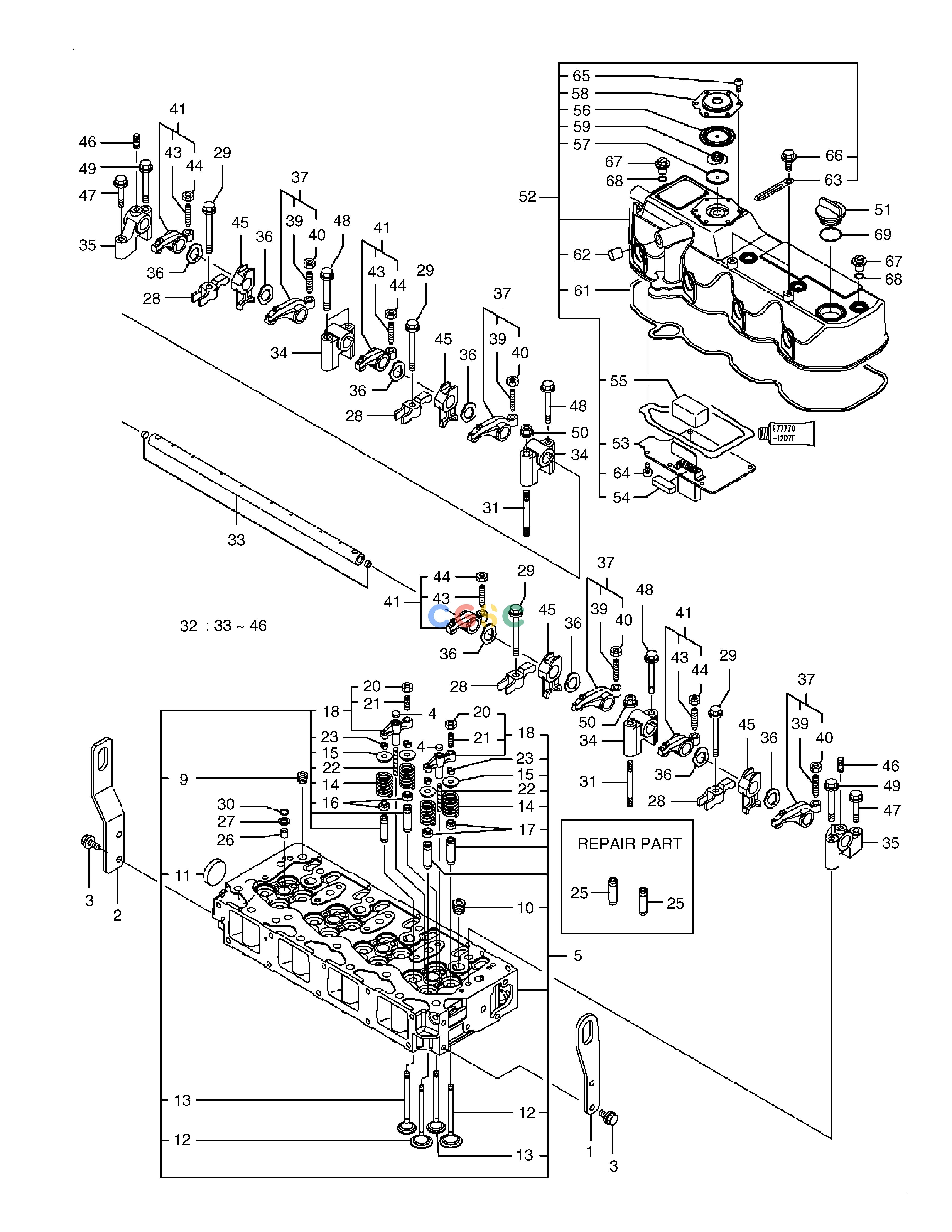 斗山零件查询CYLINDER HEAD & BONNET E80 Doosan parts catalog online