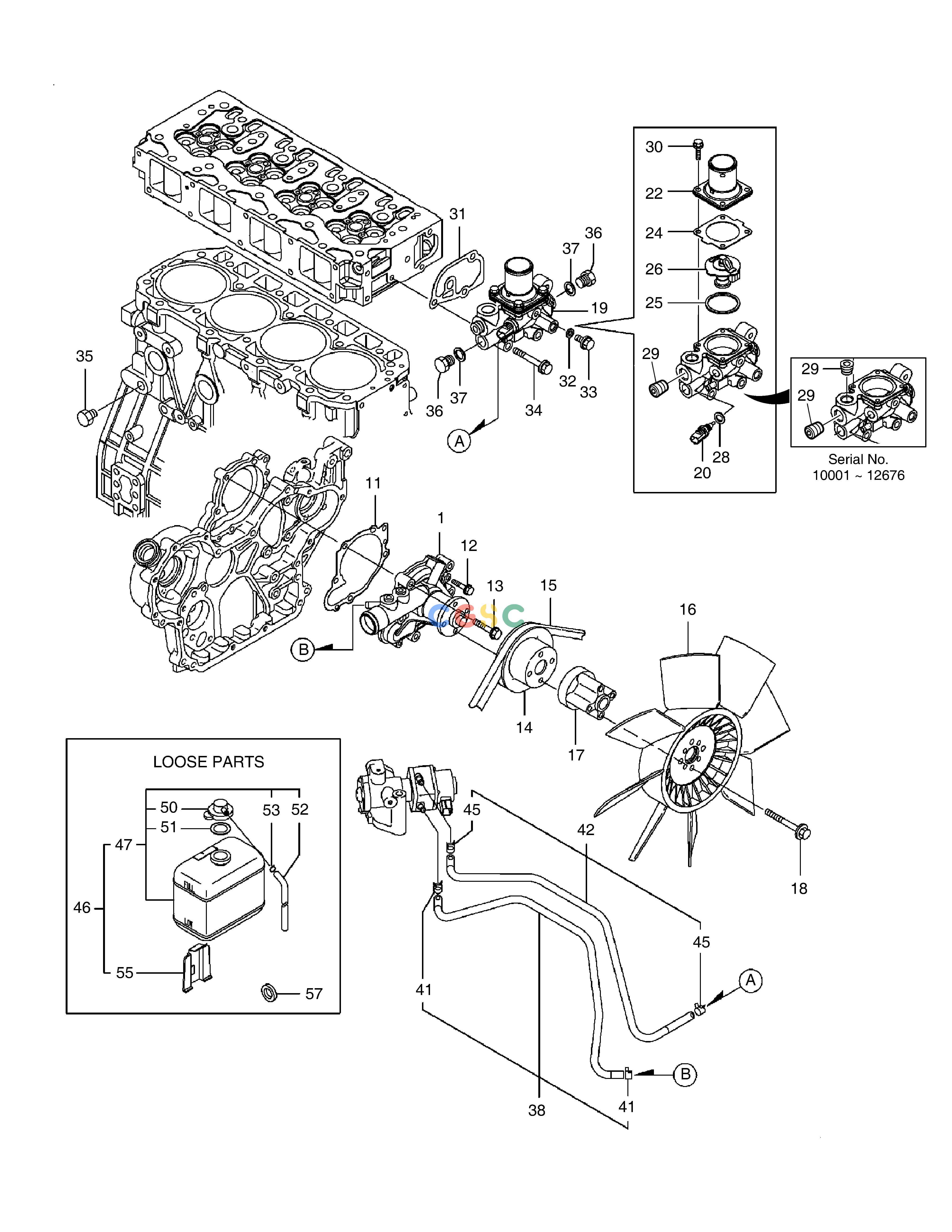 斗山零件查询COOLING WATER SYSTEM E80 Doosan parts catalog online