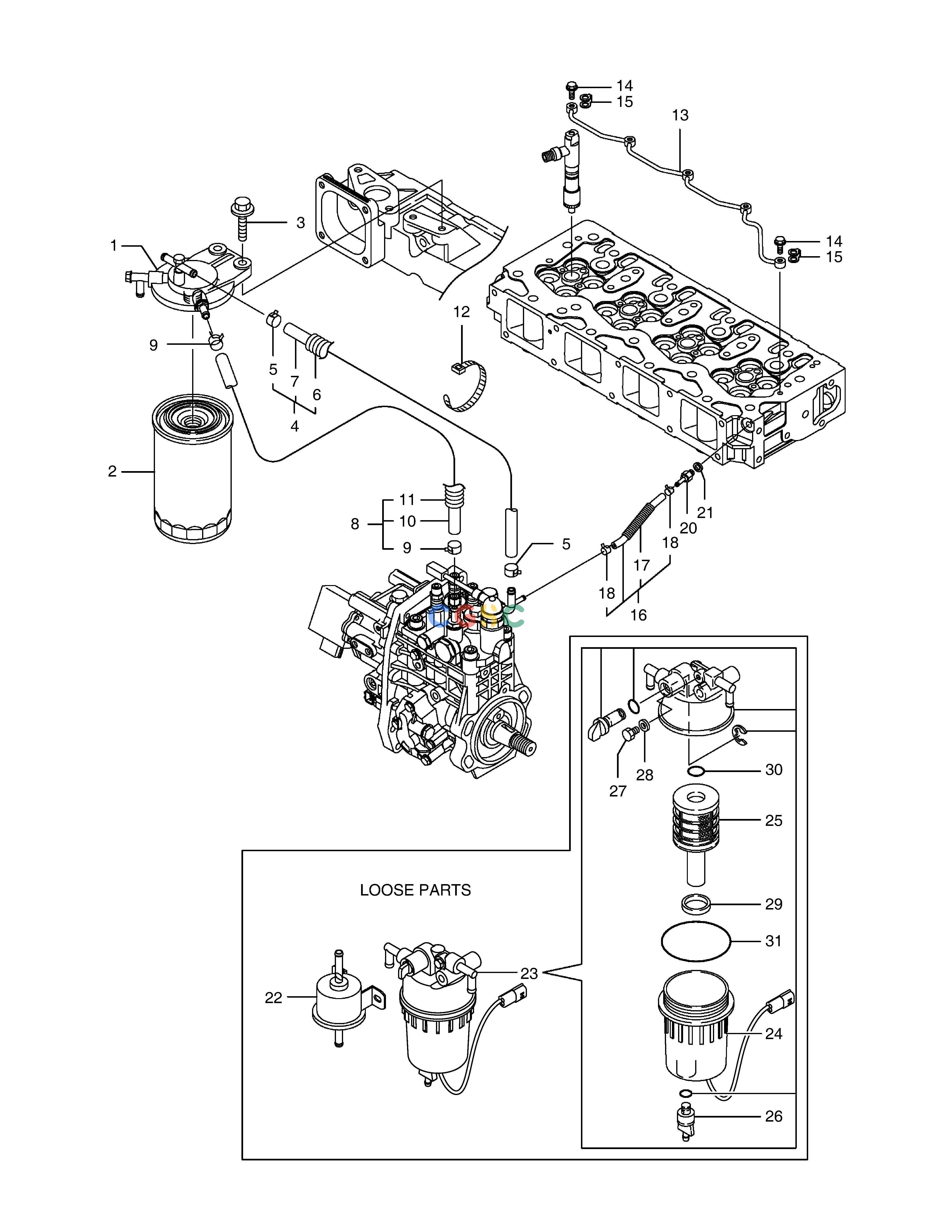 斗山零件查询FUEL LINE E80 Doosan parts catalog online