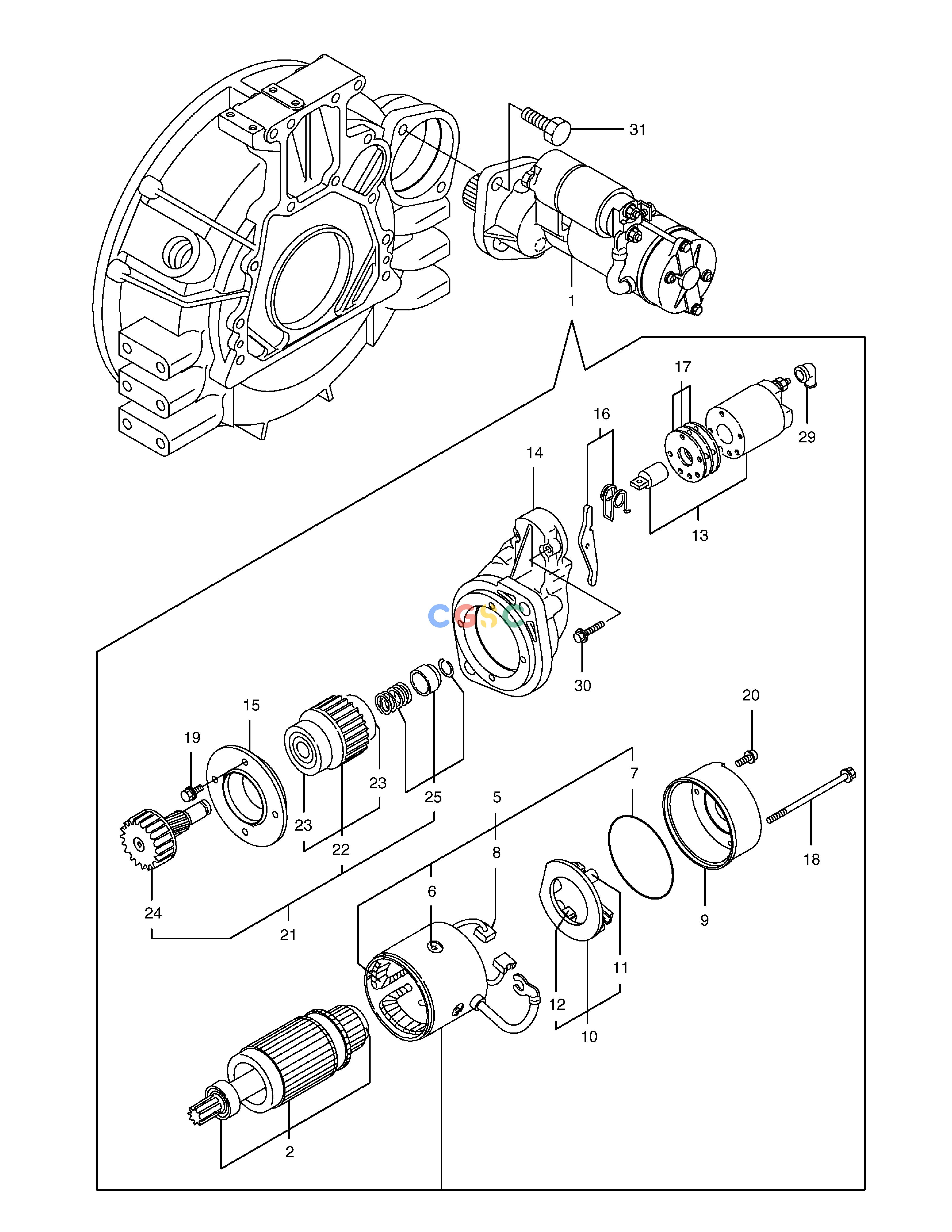 斗山零件查询STARTING MOTOR E80 Doosan parts catalog online