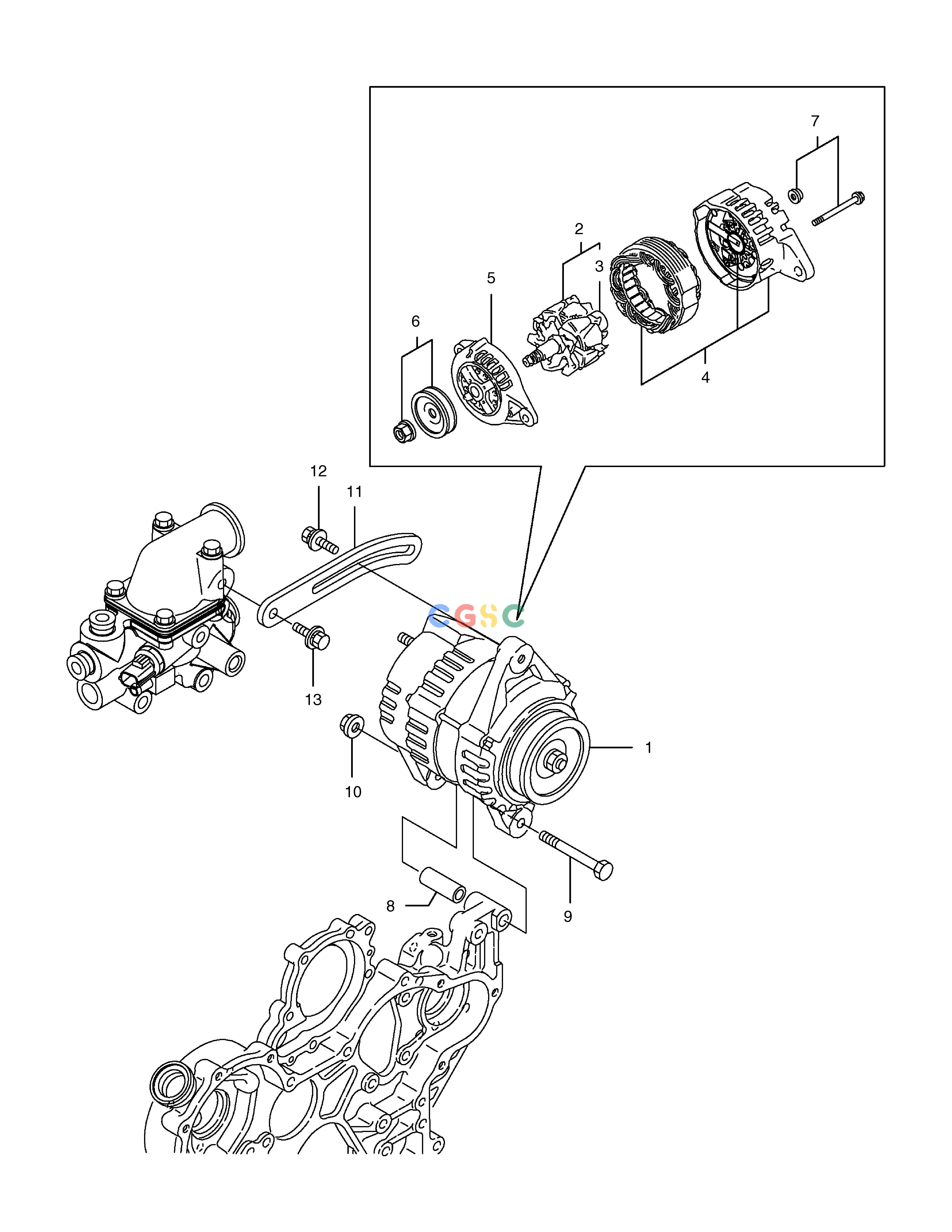 斗山零件查询GENERATOR E80 Doosan parts catalog online