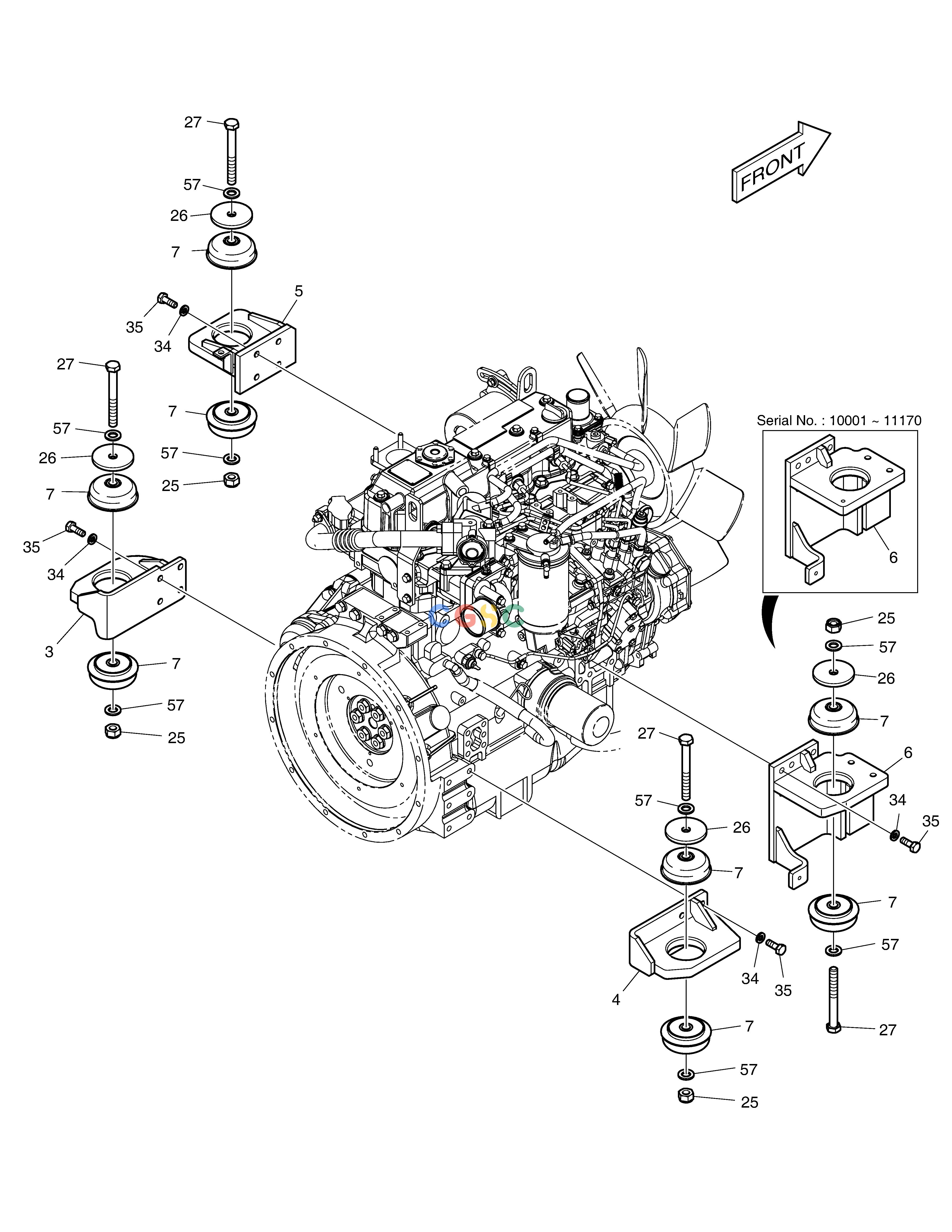斗山零件查询ENGINE MOUNTING E80 Doosan parts catalog online