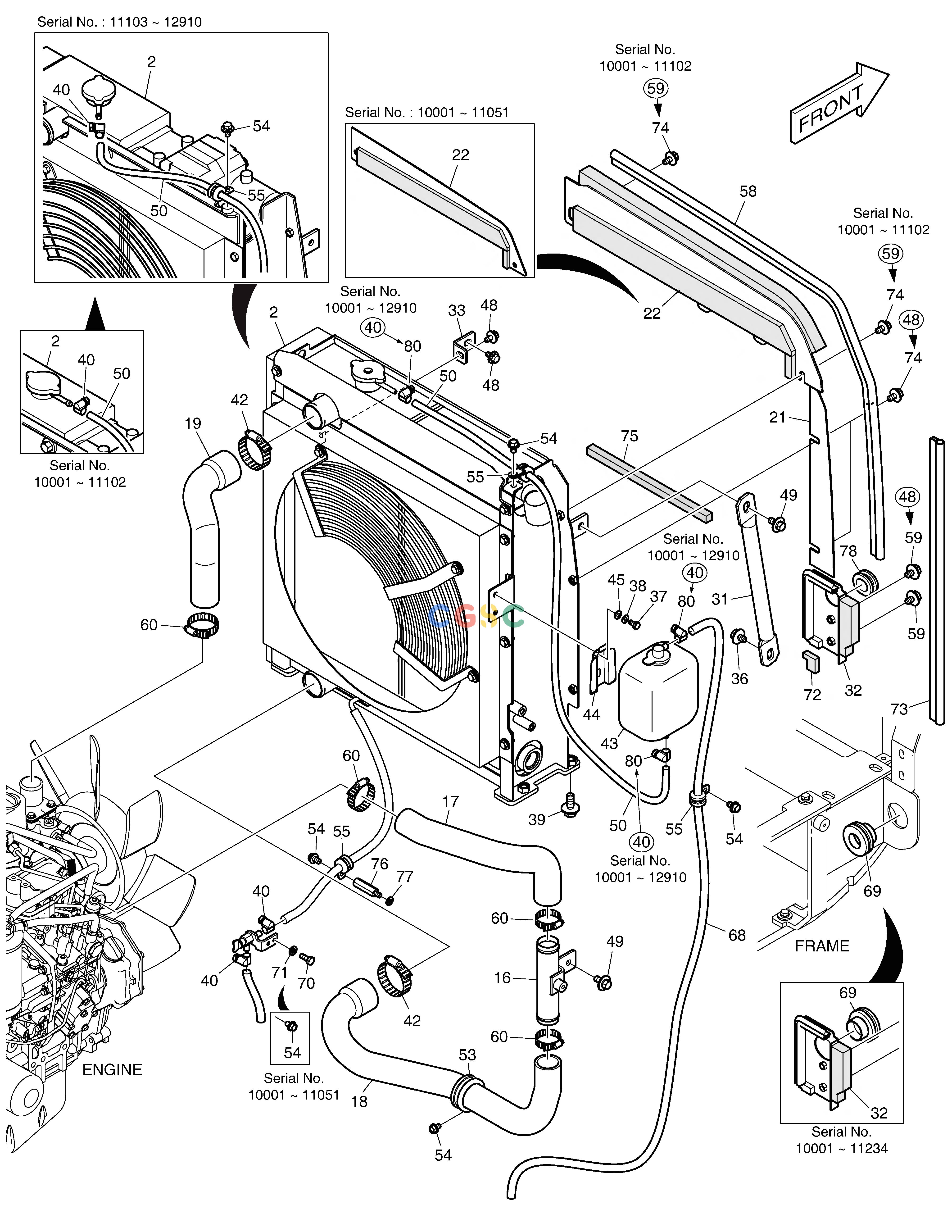 斗山零件查询RADIATOR MOUNTING E80 Doosan parts catalog online