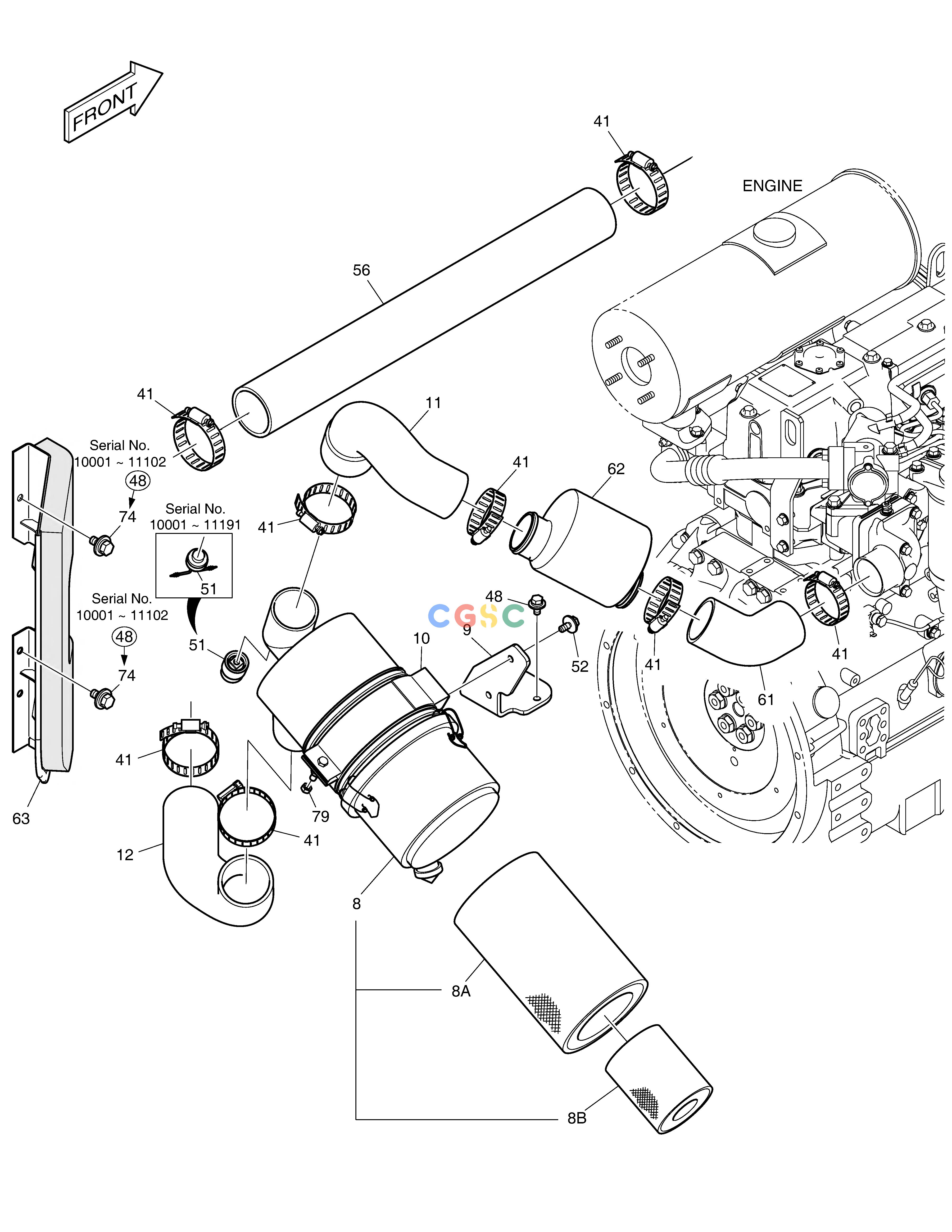 斗山零件查询AIR CLEANER E80 Doosan parts catalog online