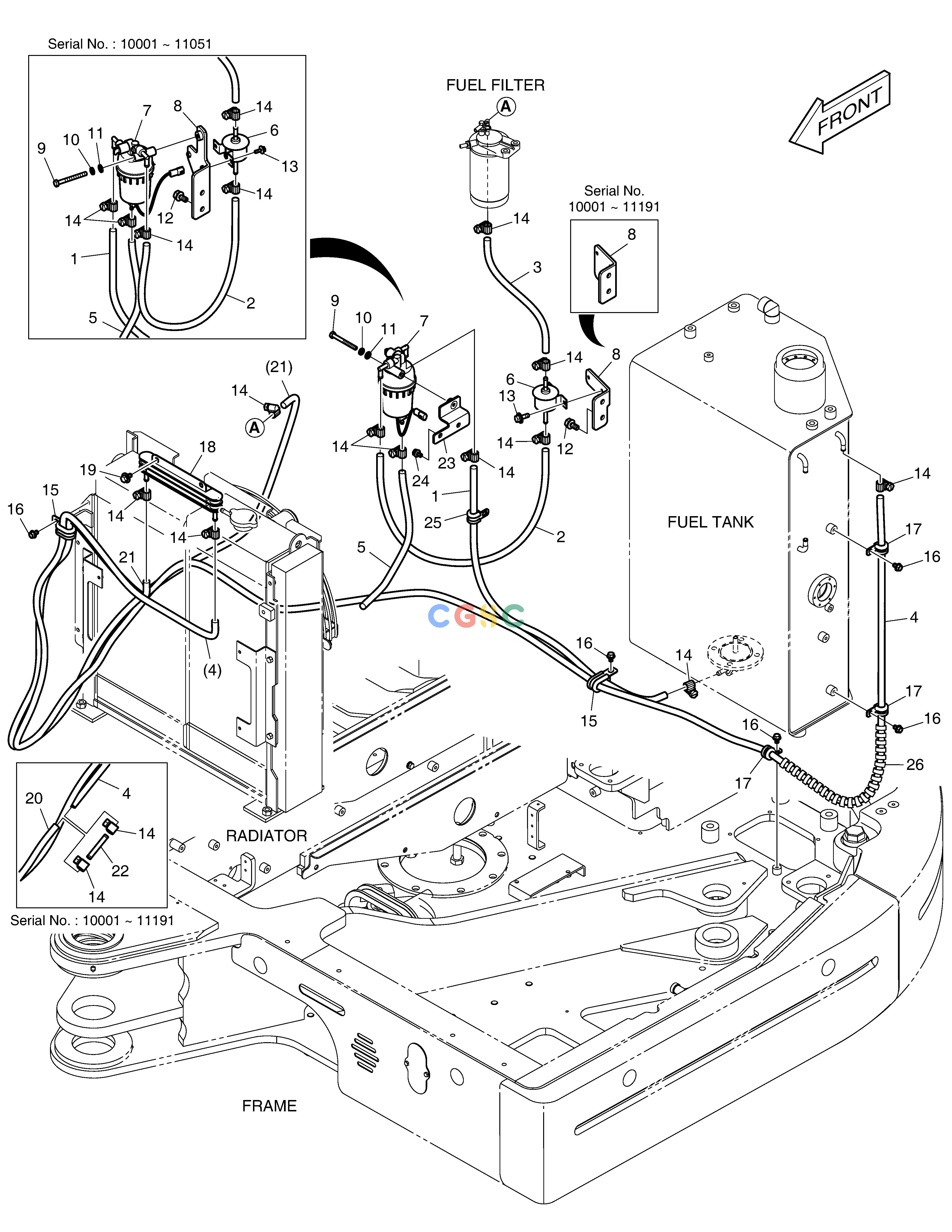 斗山零件查询FUEL PIPING E80 Doosan parts catalog online