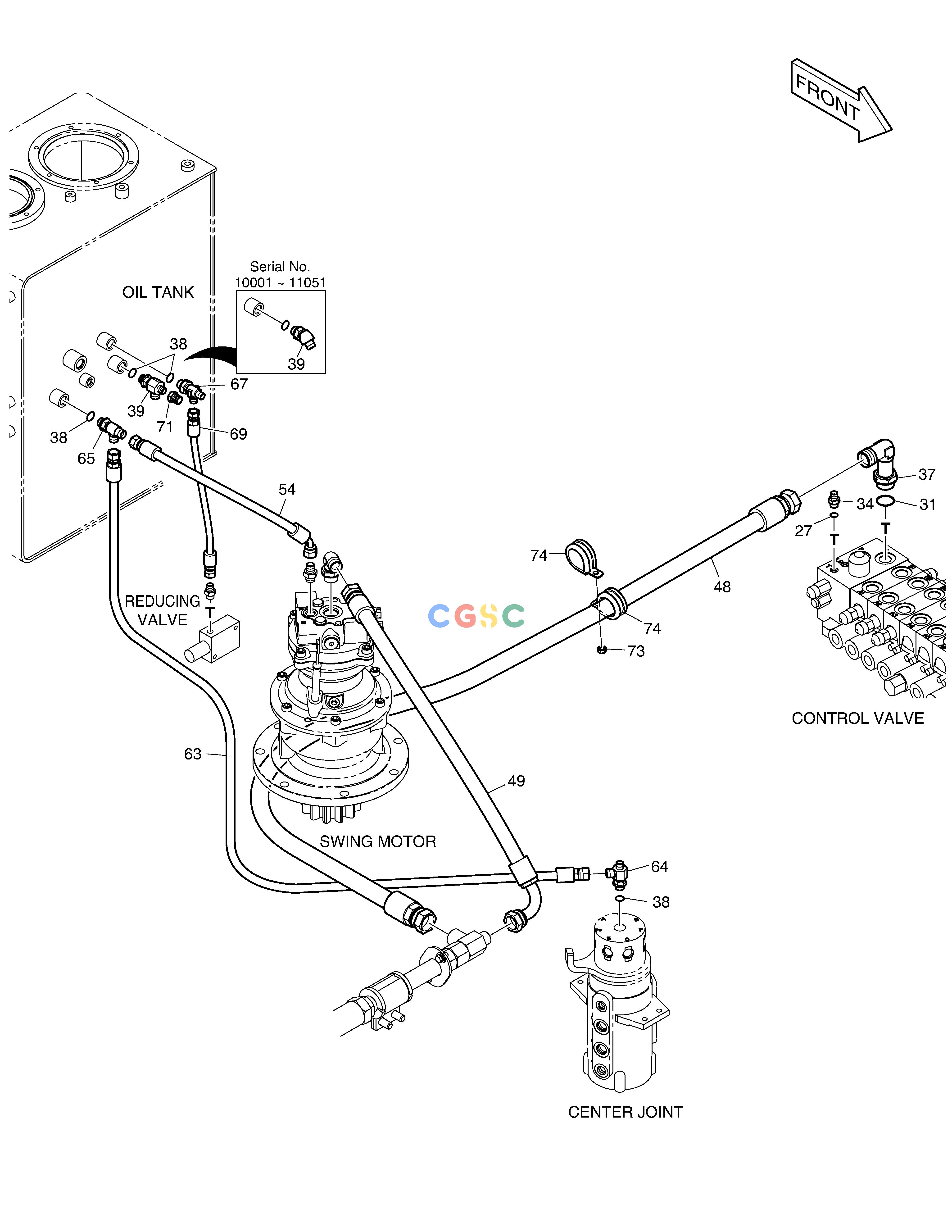斗山零件查询LOW PRESSURE PIPING(1) E80 Doosan parts catalog online