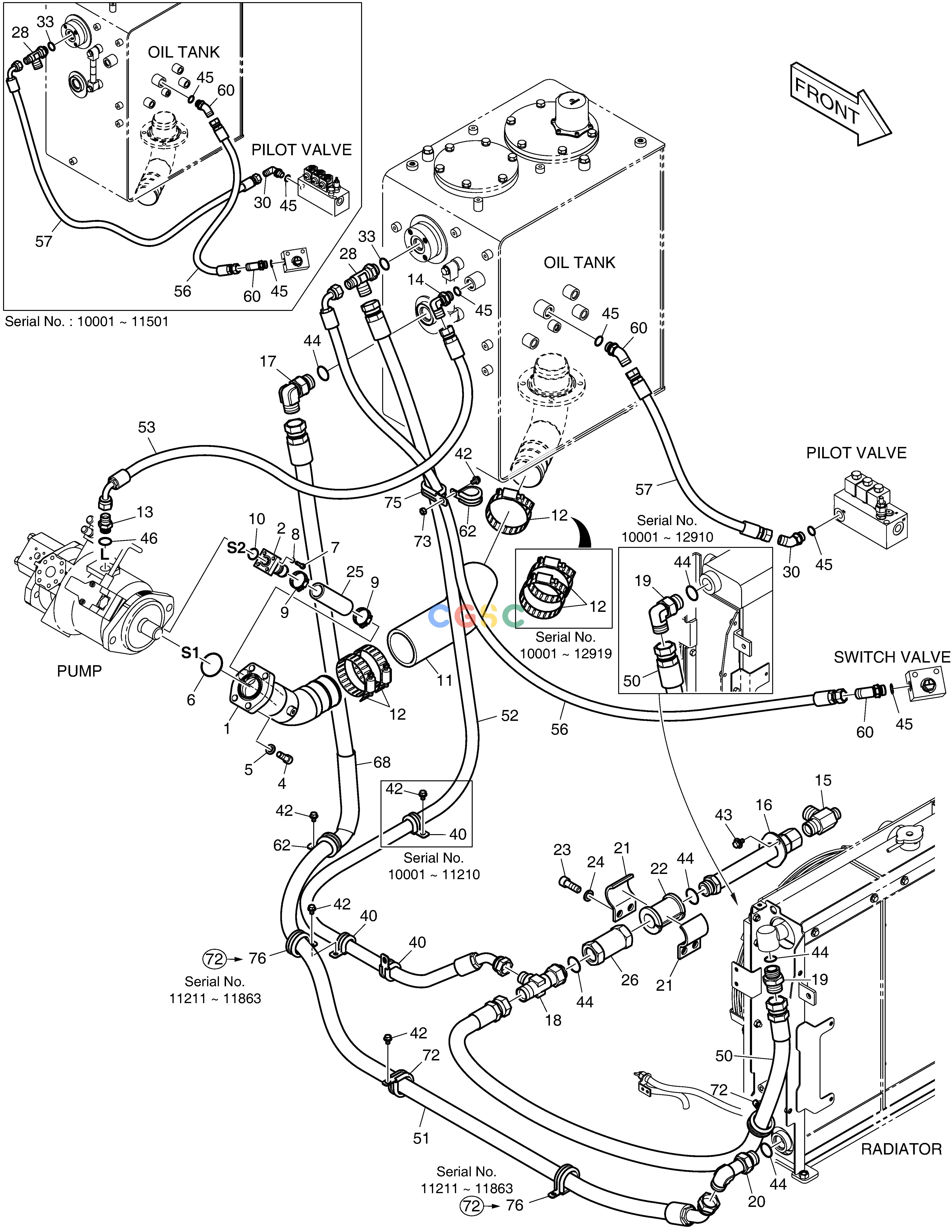 斗山零件查询LOW PRESSURE PIPING(2) E80 Doosan parts catalog online
