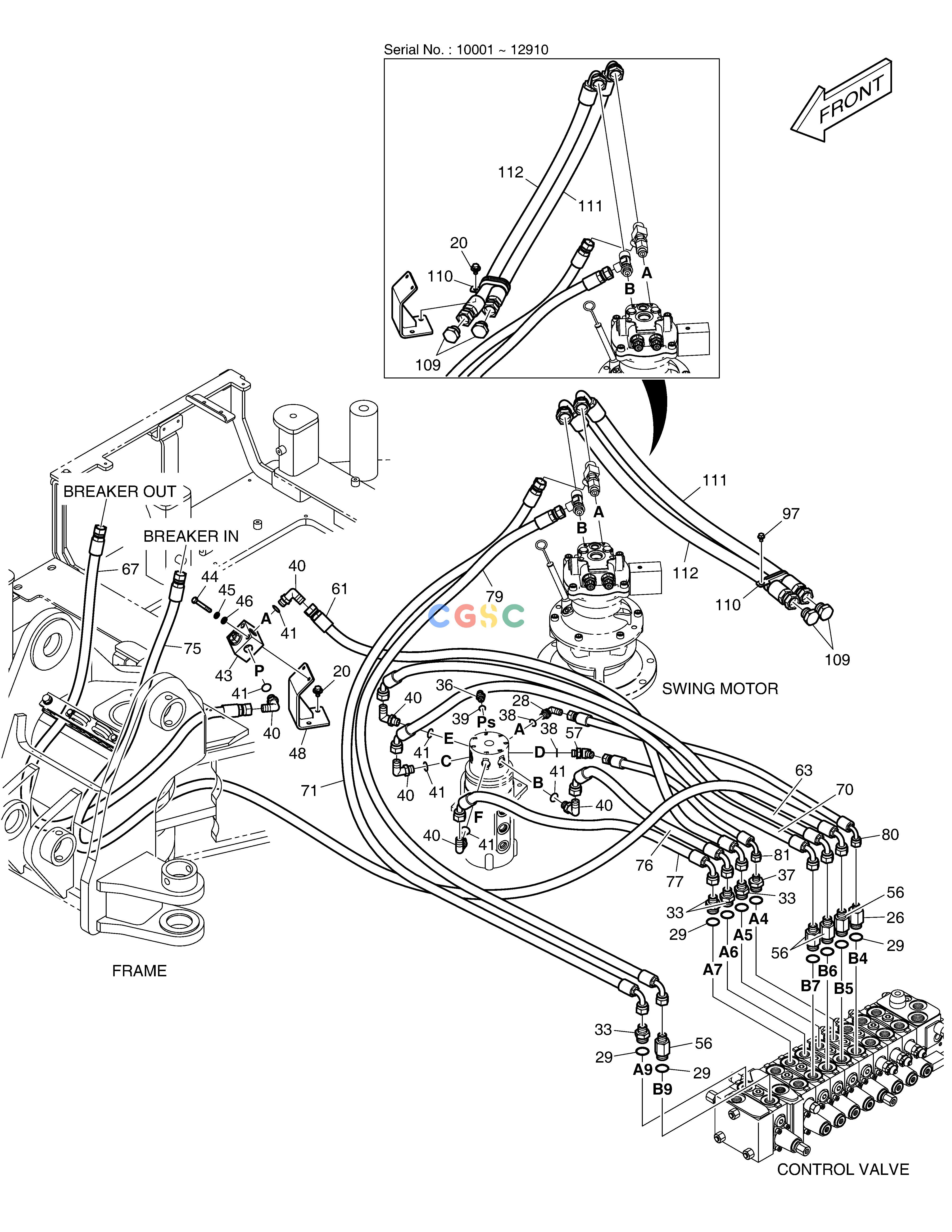斗山零件查询MAIN PIPING(2) E80 Doosan parts catalog online