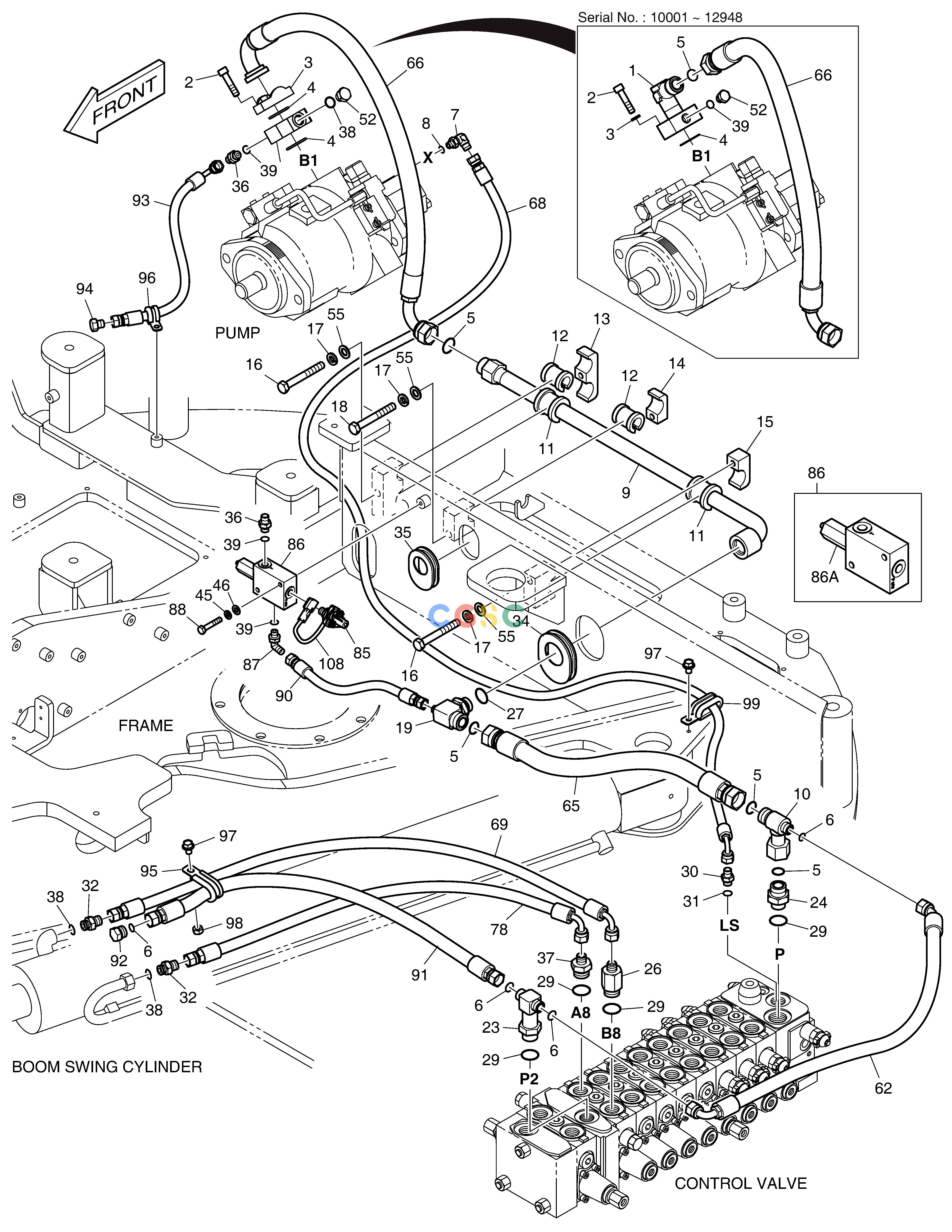 斗山零件查询MAIN PIPING(3) E80 Doosan parts catalog online