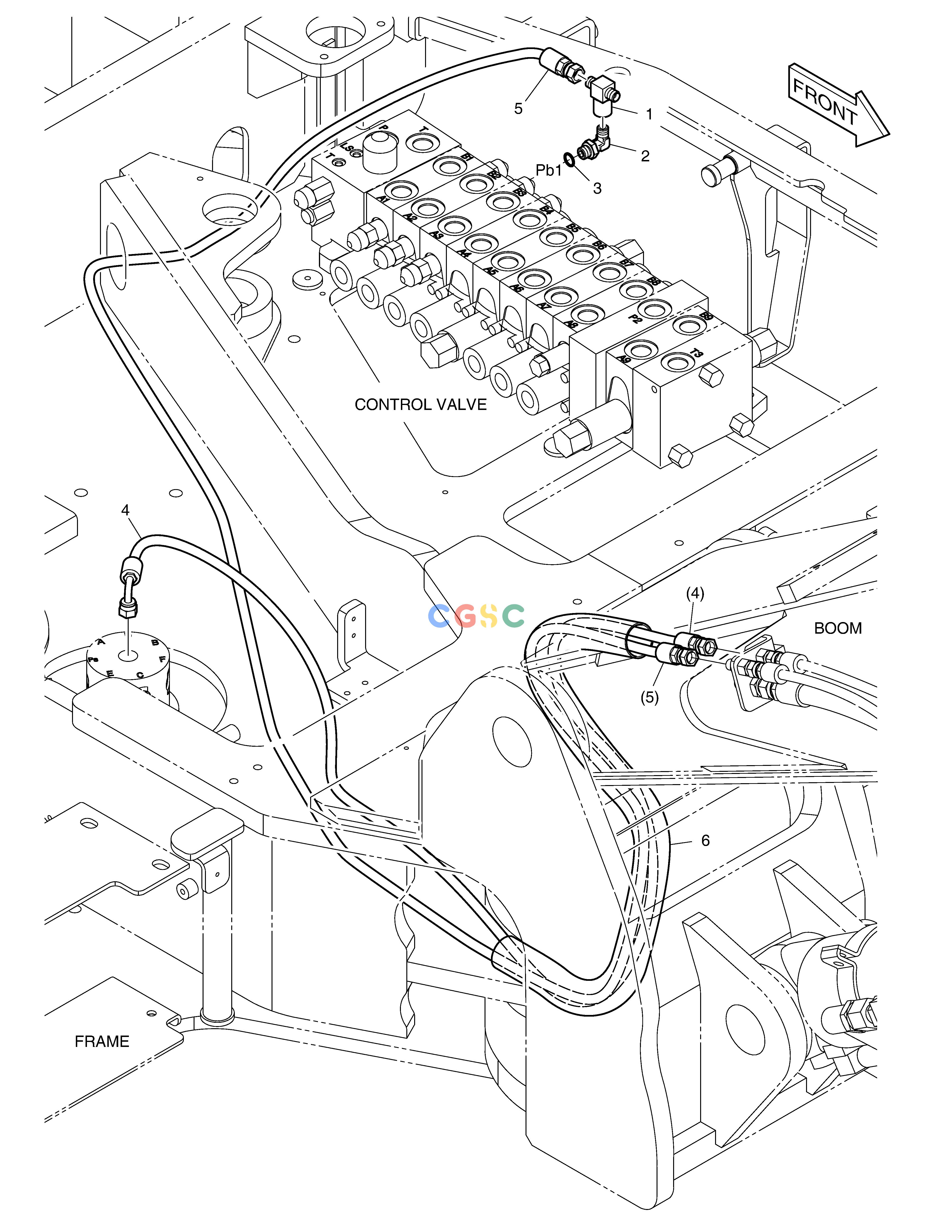 斗山零件查询PILOT PIPING - BOOM LOCK VALVE E80 Doosan parts catalog online