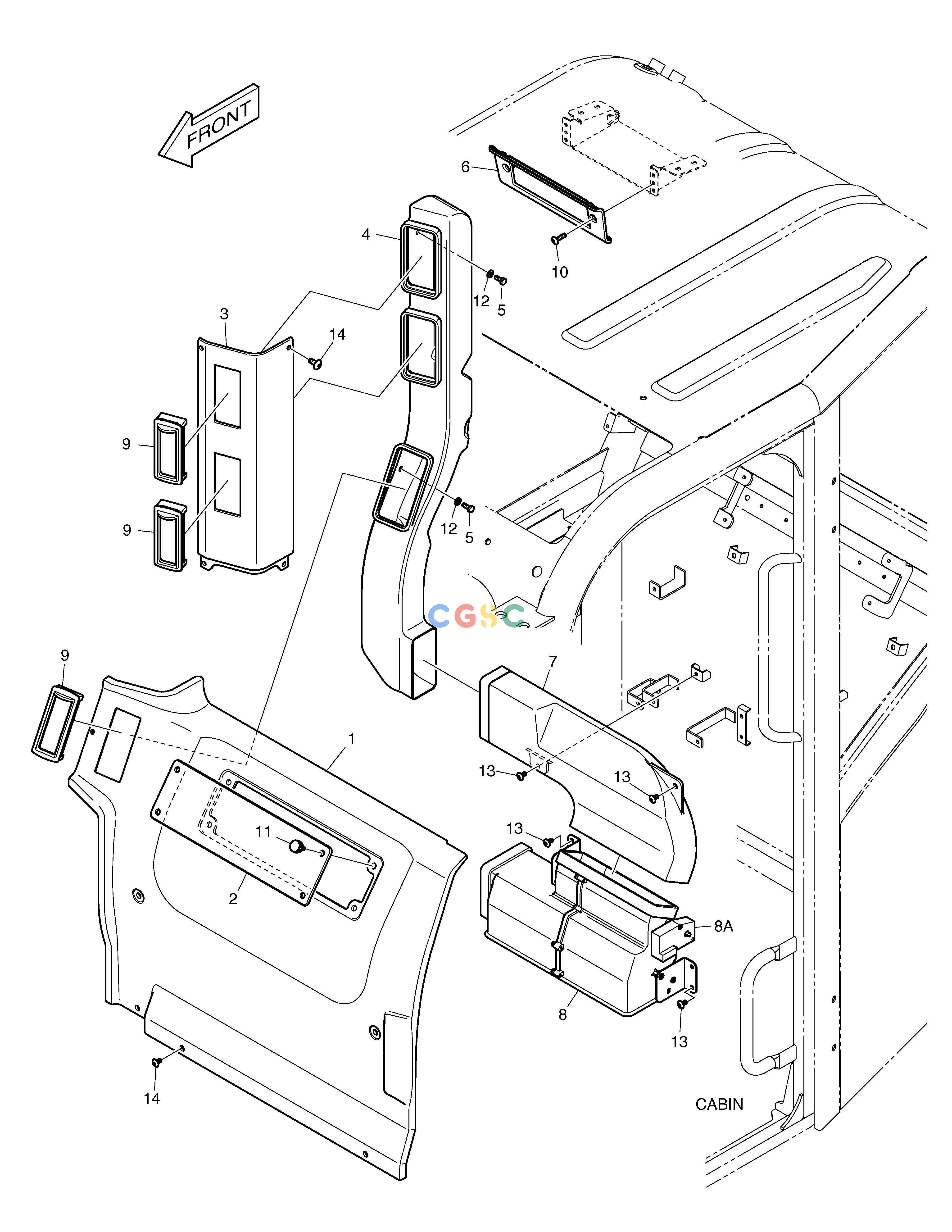 斗山零件查询REAR COVER - DUCT E80 Doosan parts catalog online