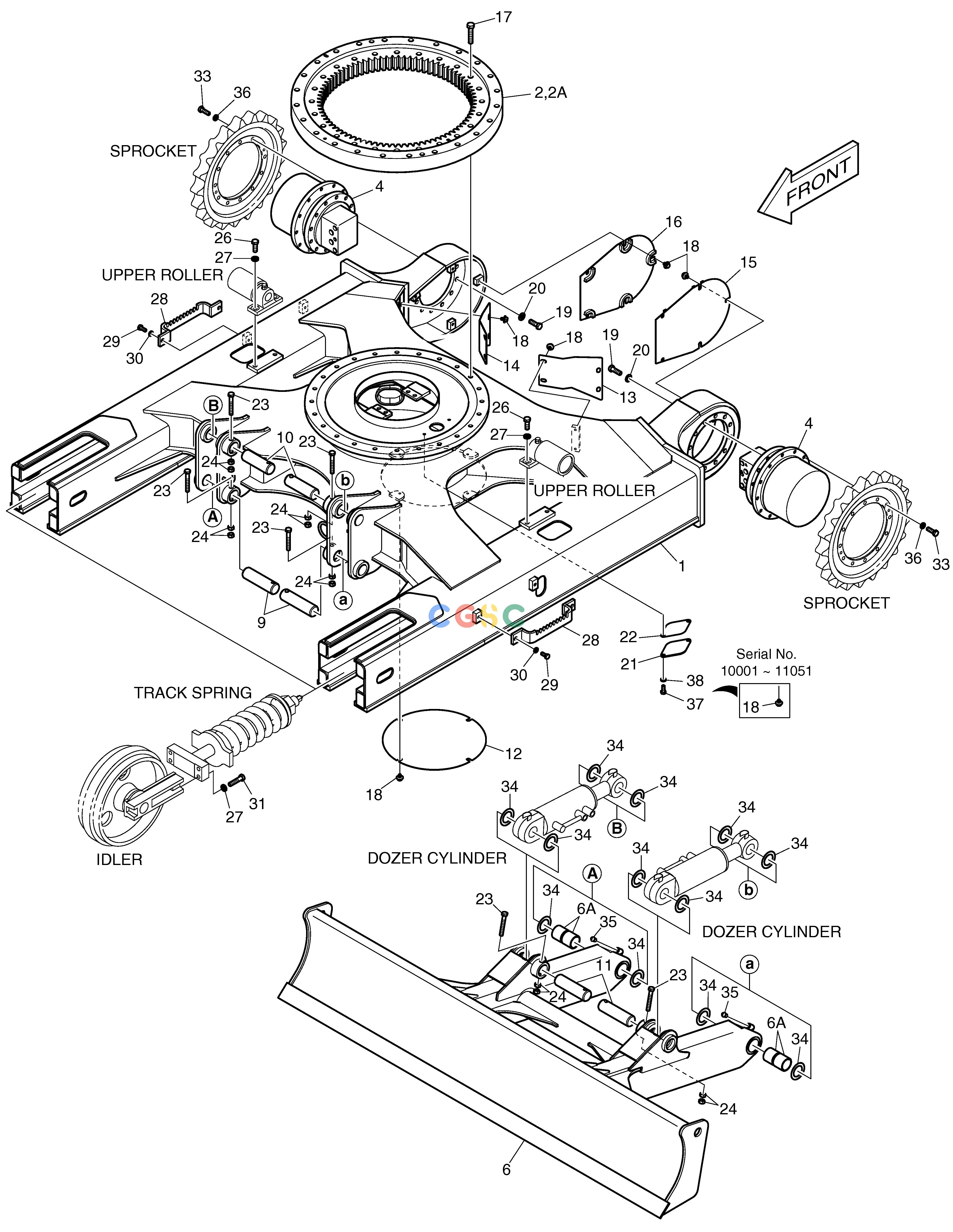 斗山零件查询TRACK FRAME E80 Doosan parts catalog online