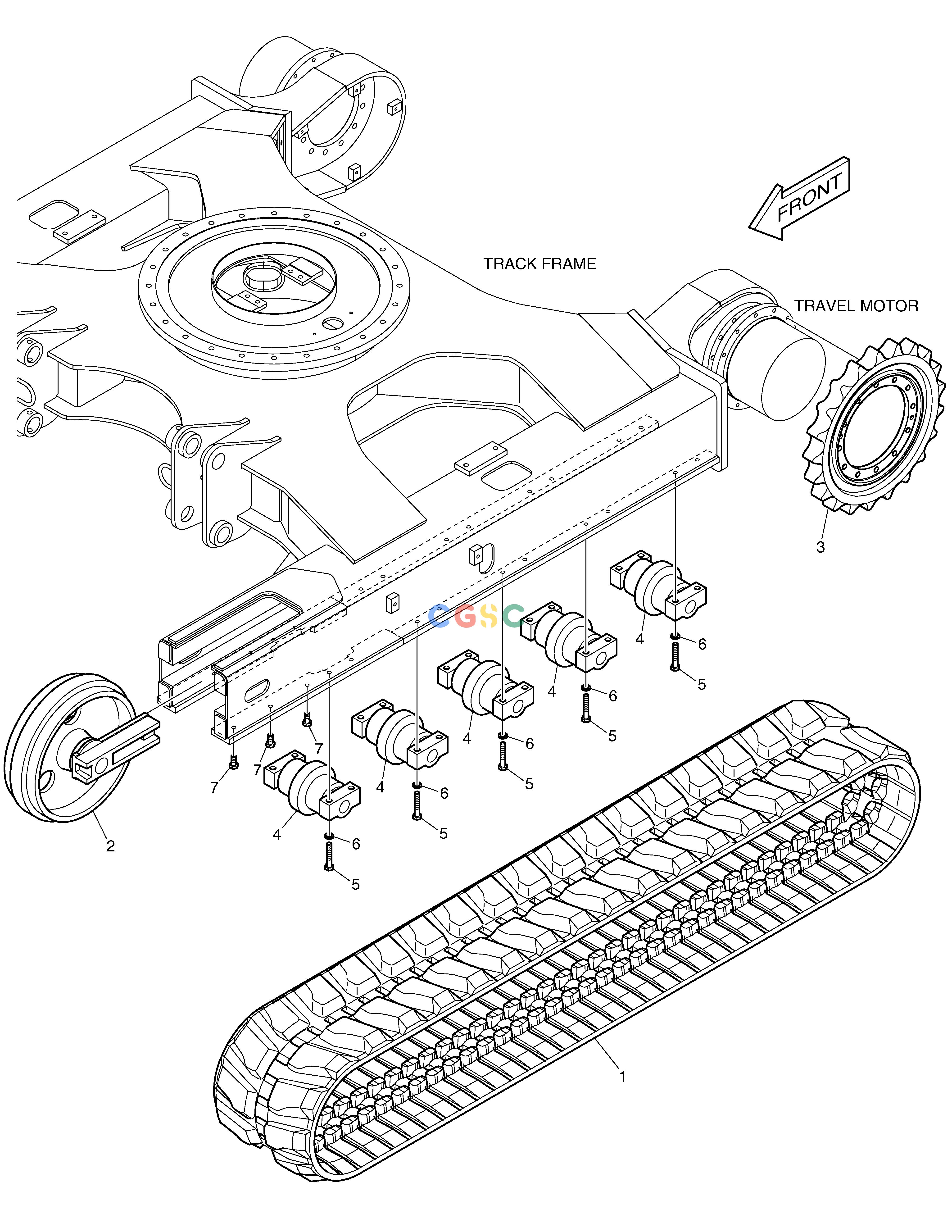 斗山零件查询RUBBER CRAWLER E80 Doosan parts catalog online