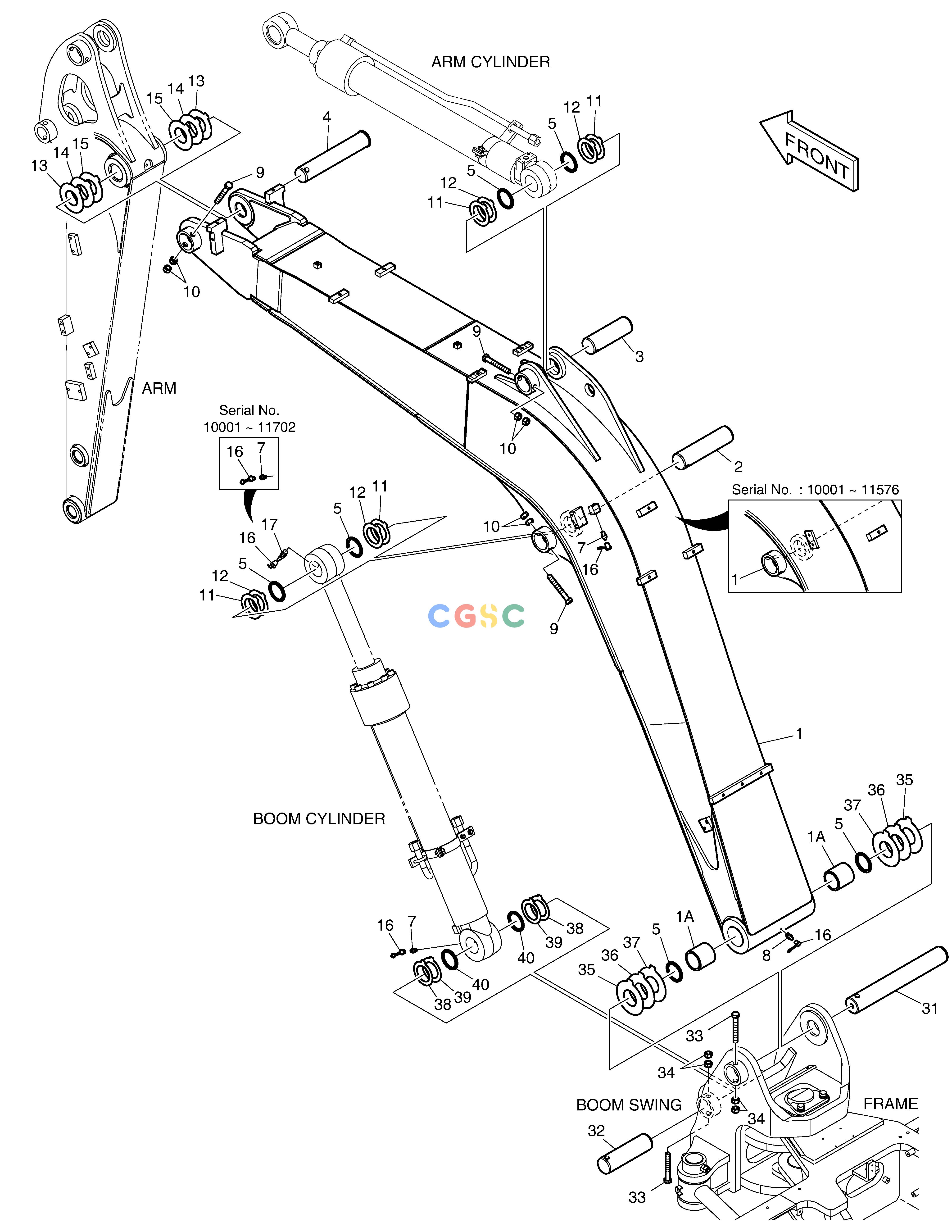 斗山零件查询BOOM - 3.38m E80 Doosan parts catalog online