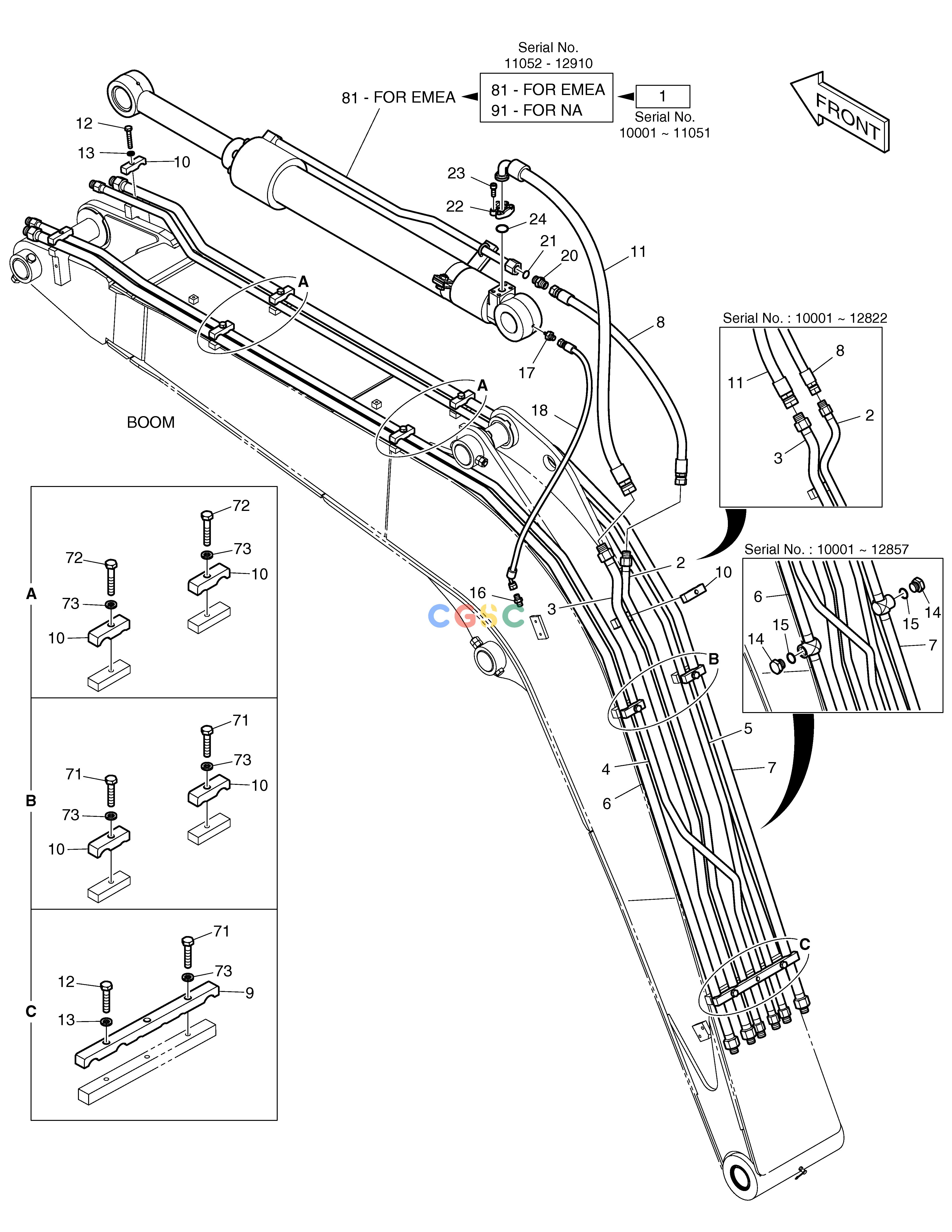 斗山零件查询BOOM PIPING E80 Doosan parts catalog online