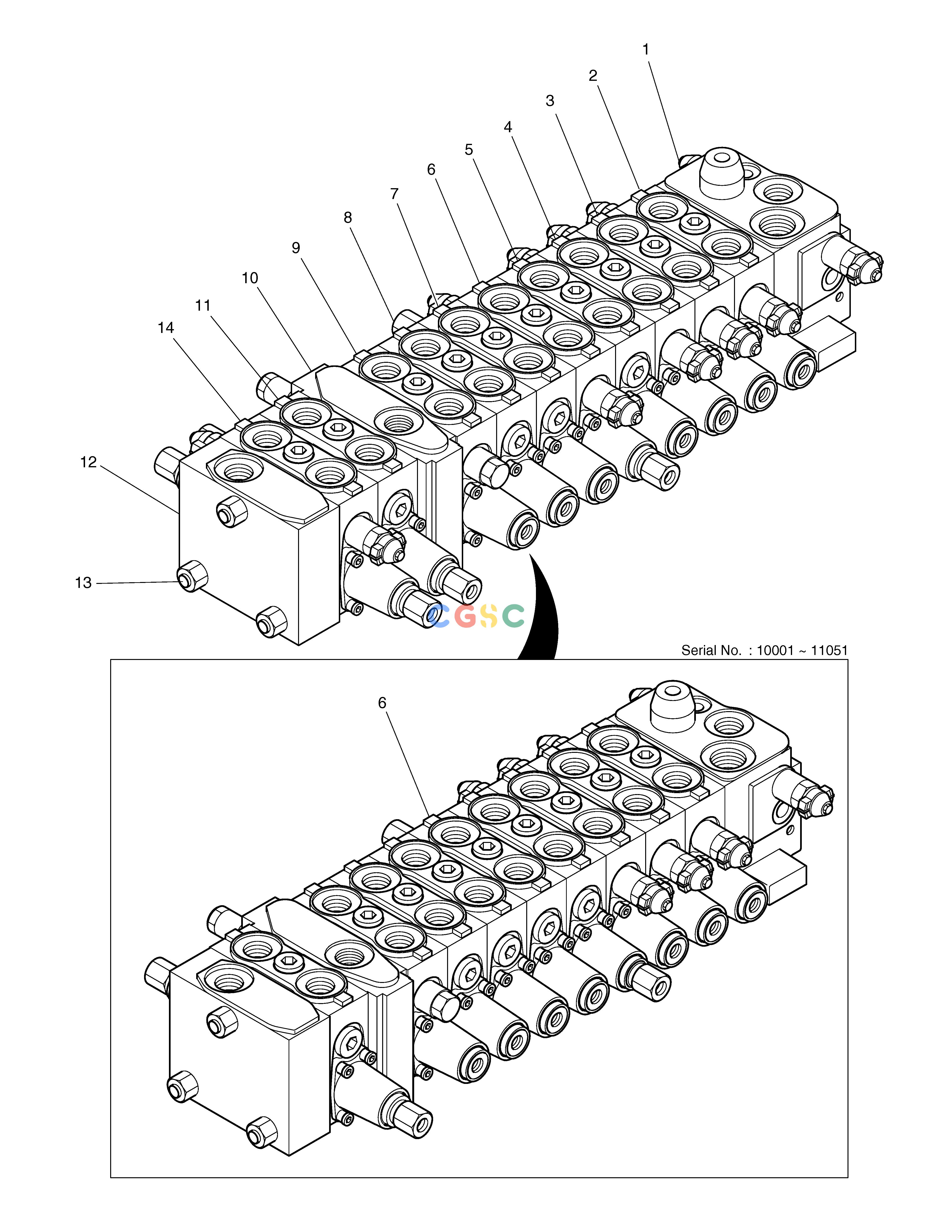斗山零件查询CONTROL VALVE E80 Doosan parts catalog online