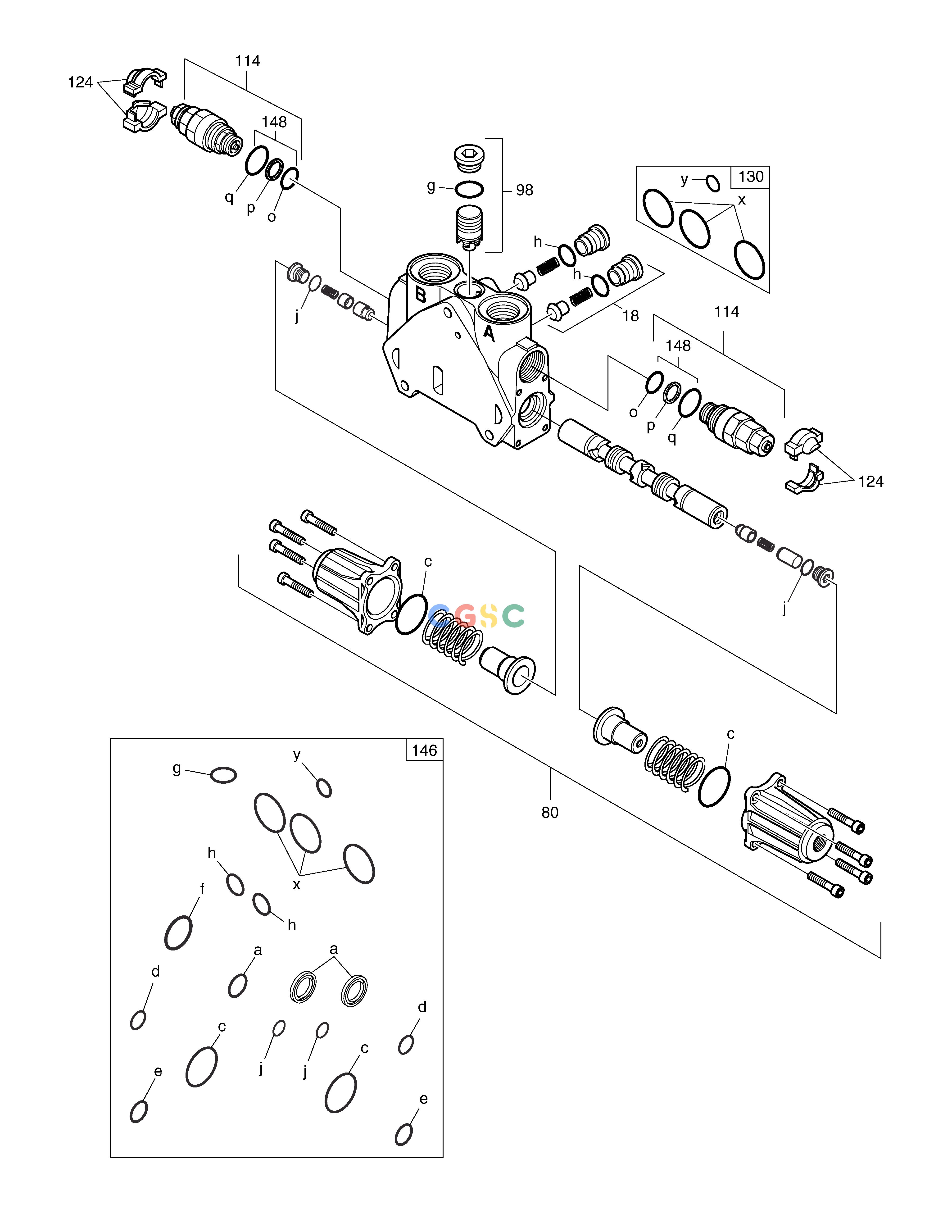 斗山零件查询BOOM BLOCK - CONTROL VALVE E80 Doosan parts catalog online