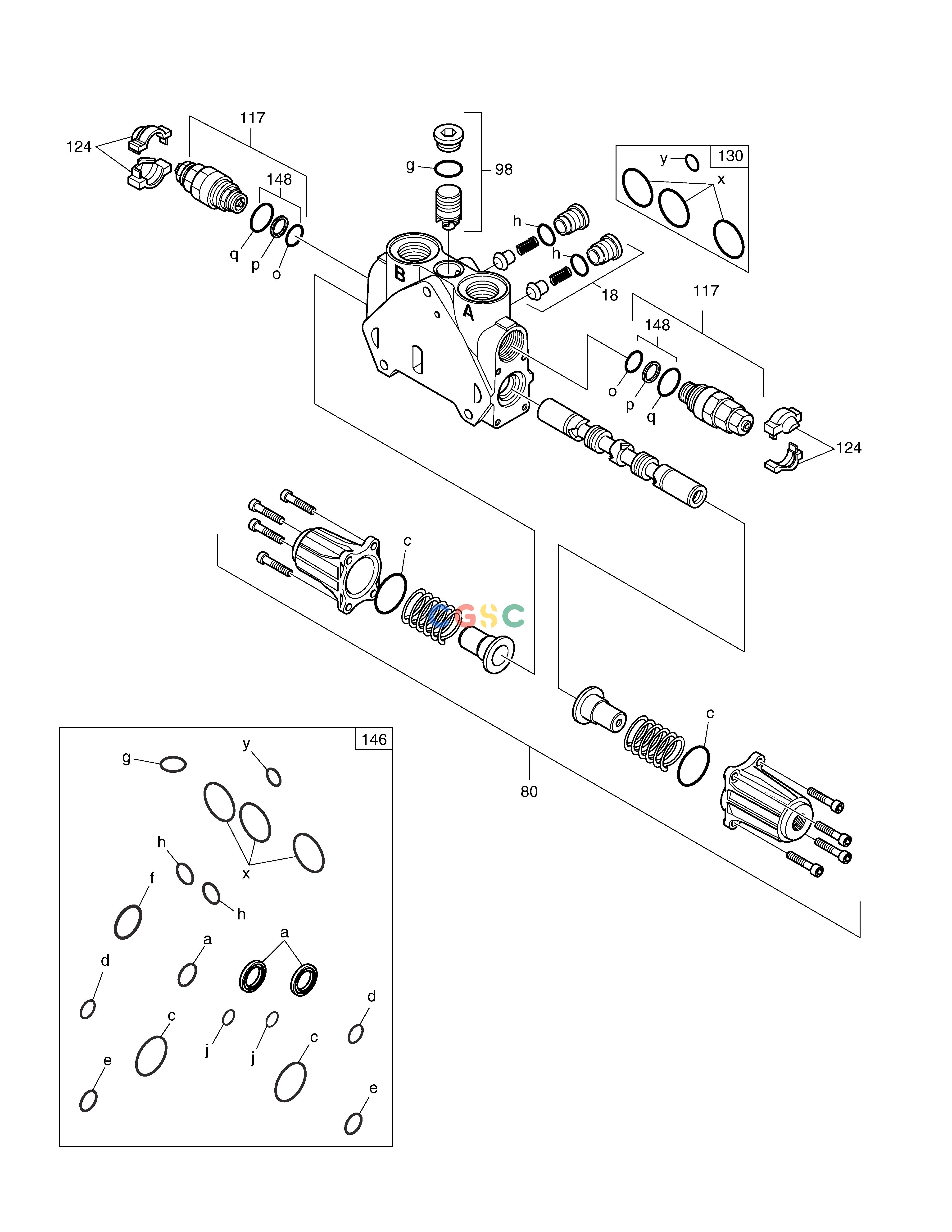 斗山零件查询BUCKET BLOCK - CONTROL VALVE E80 Doosan parts catalog online