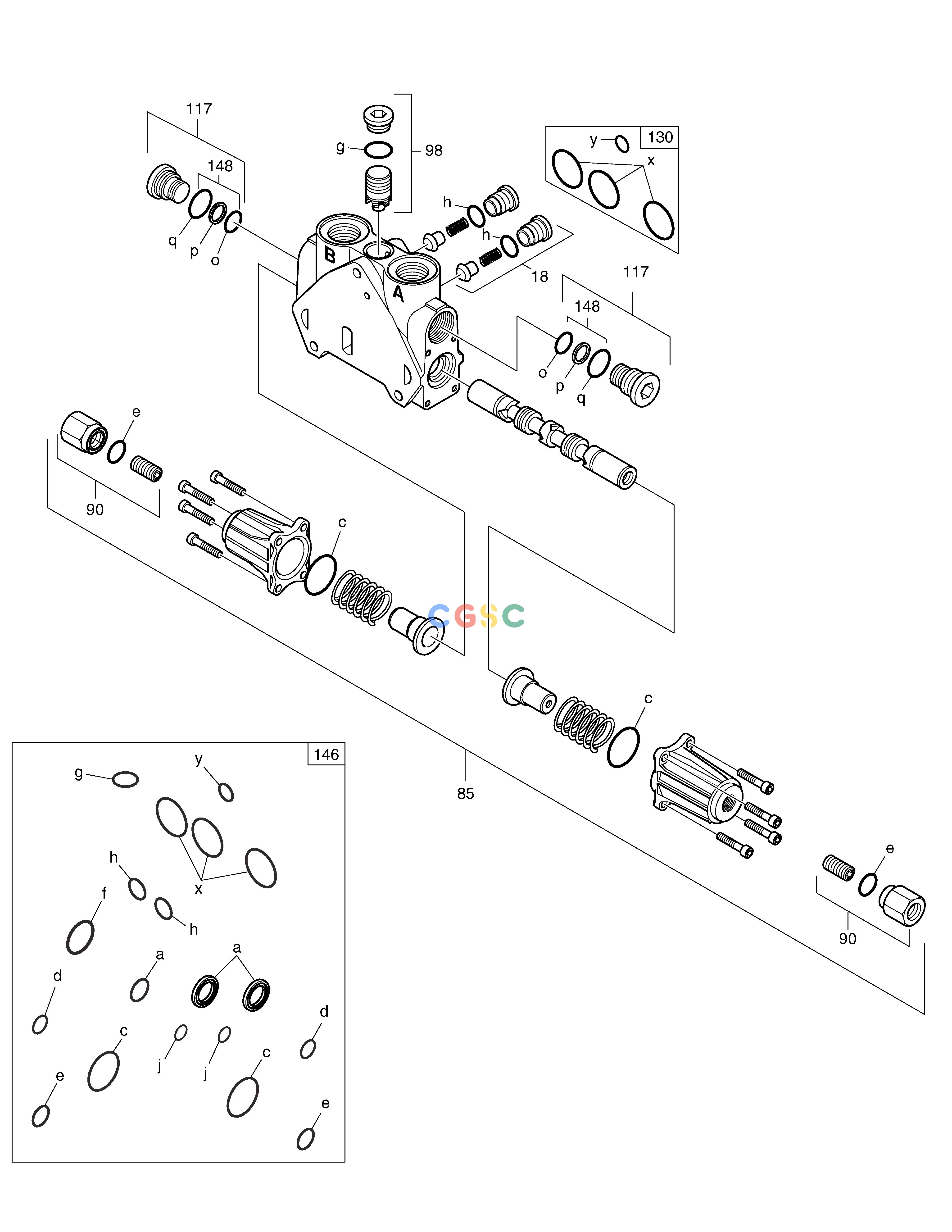 斗山零件查询OPTION BLOCK - CONTROL VALVE E80 Doosan parts catalog online