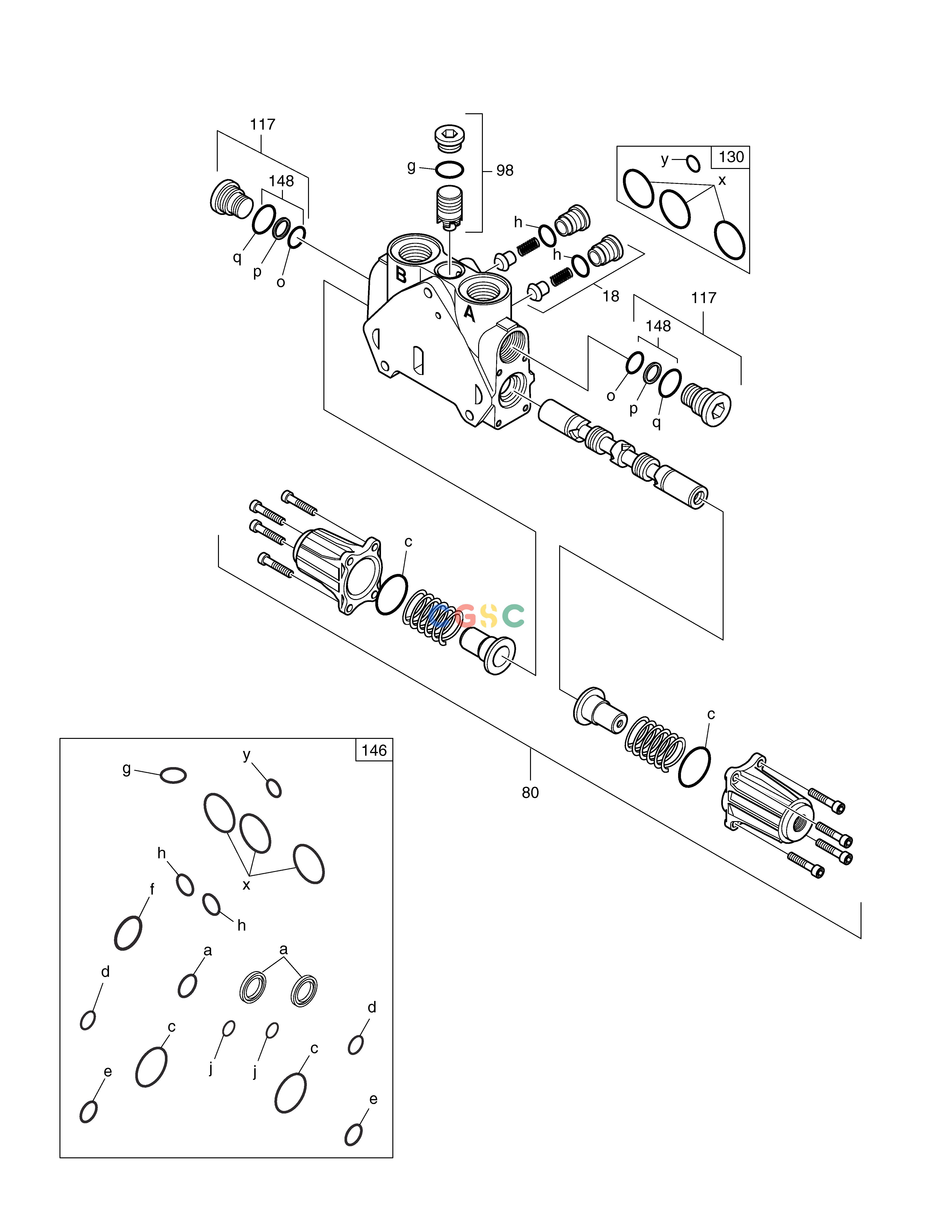斗山零件查询DOZER BLOCK - CONTROL VALVE E80 Doosan parts catalog online