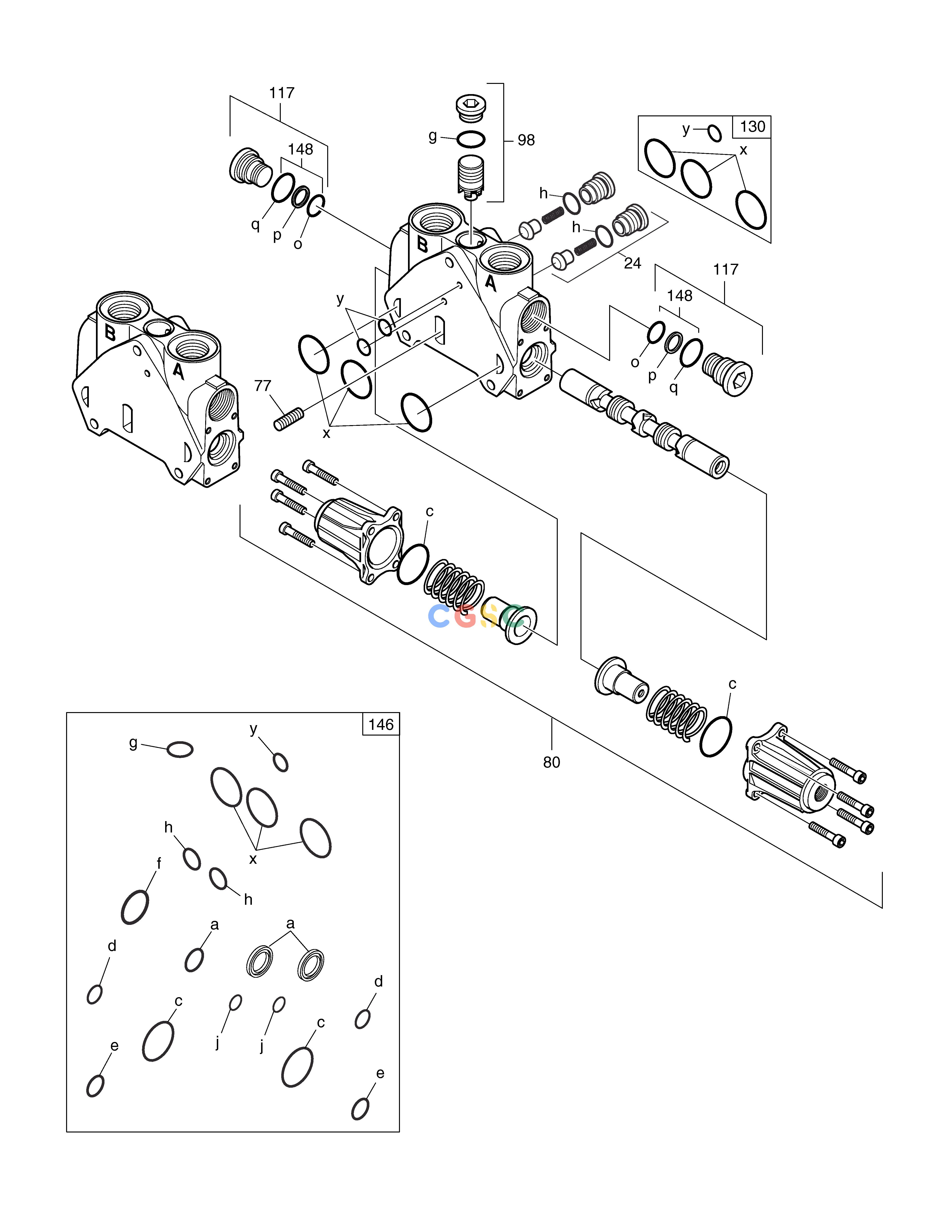 斗山零件查询TRAVEL BLOCK(LH) - CONTROL VALVE E80 Doosan parts catalog online