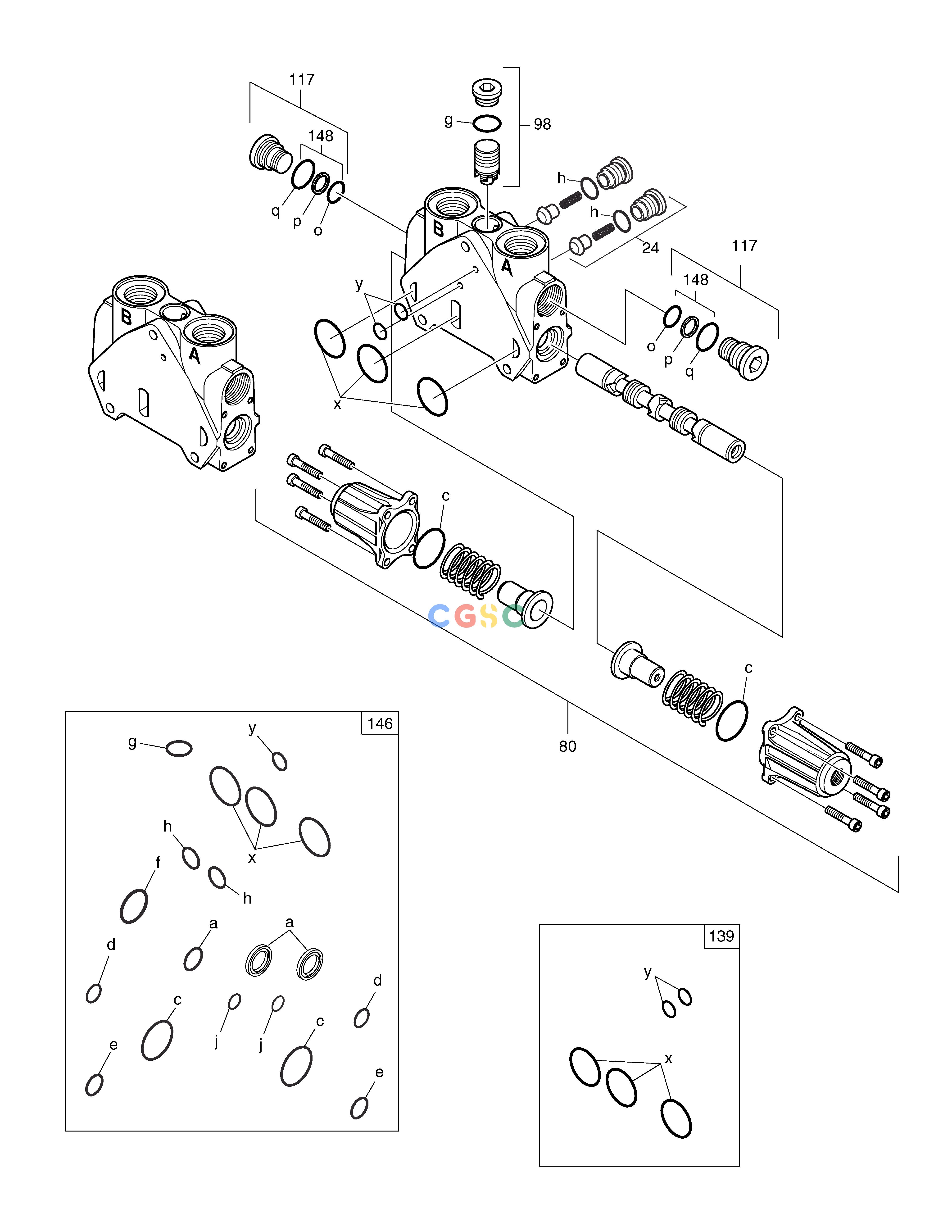 斗山零件查询TRAVEL BLOCK(RH) - CONTROL VALVE E80 Doosan parts catalog online