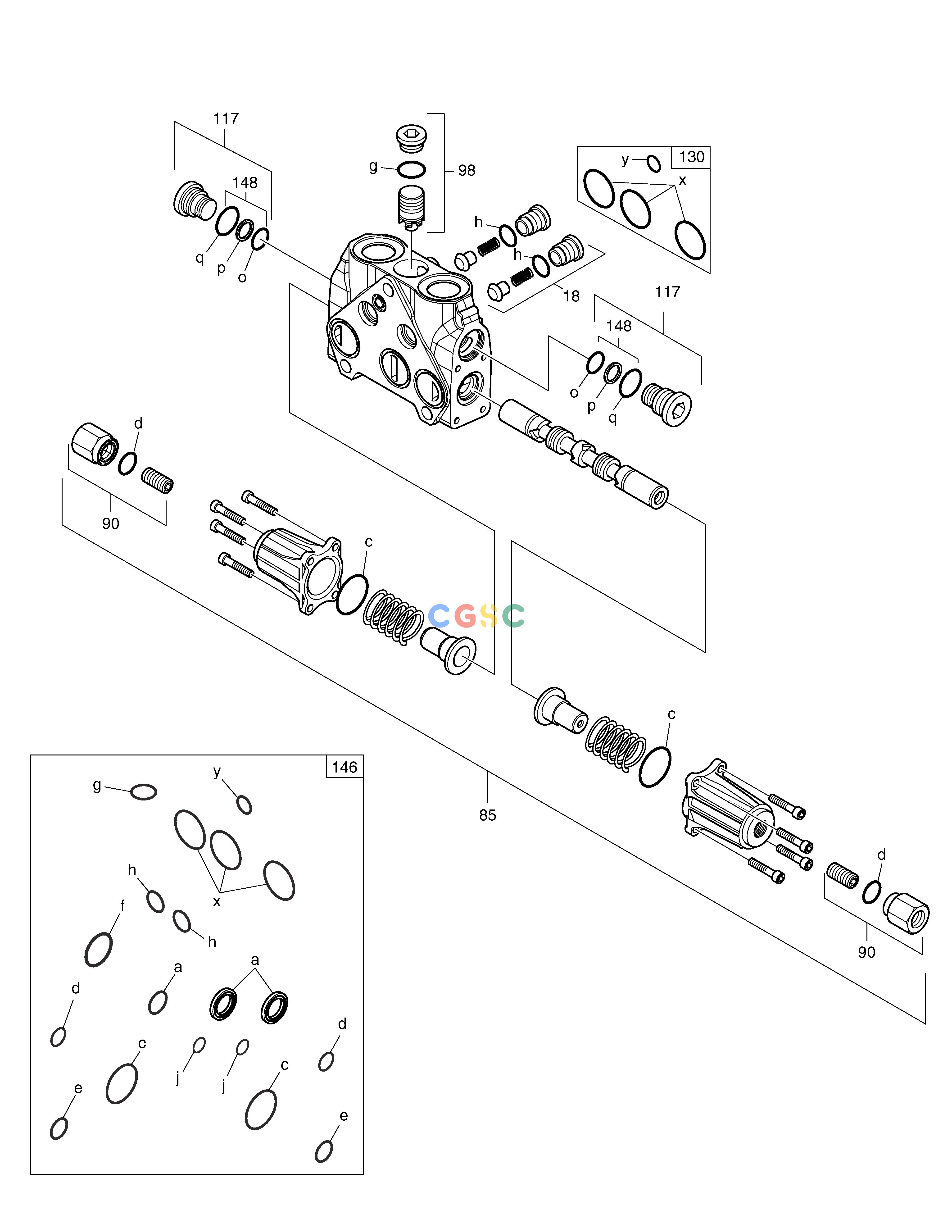 斗山零件查询SWING BLOCK - CONTROL VALVE E80 Doosan parts catalog online