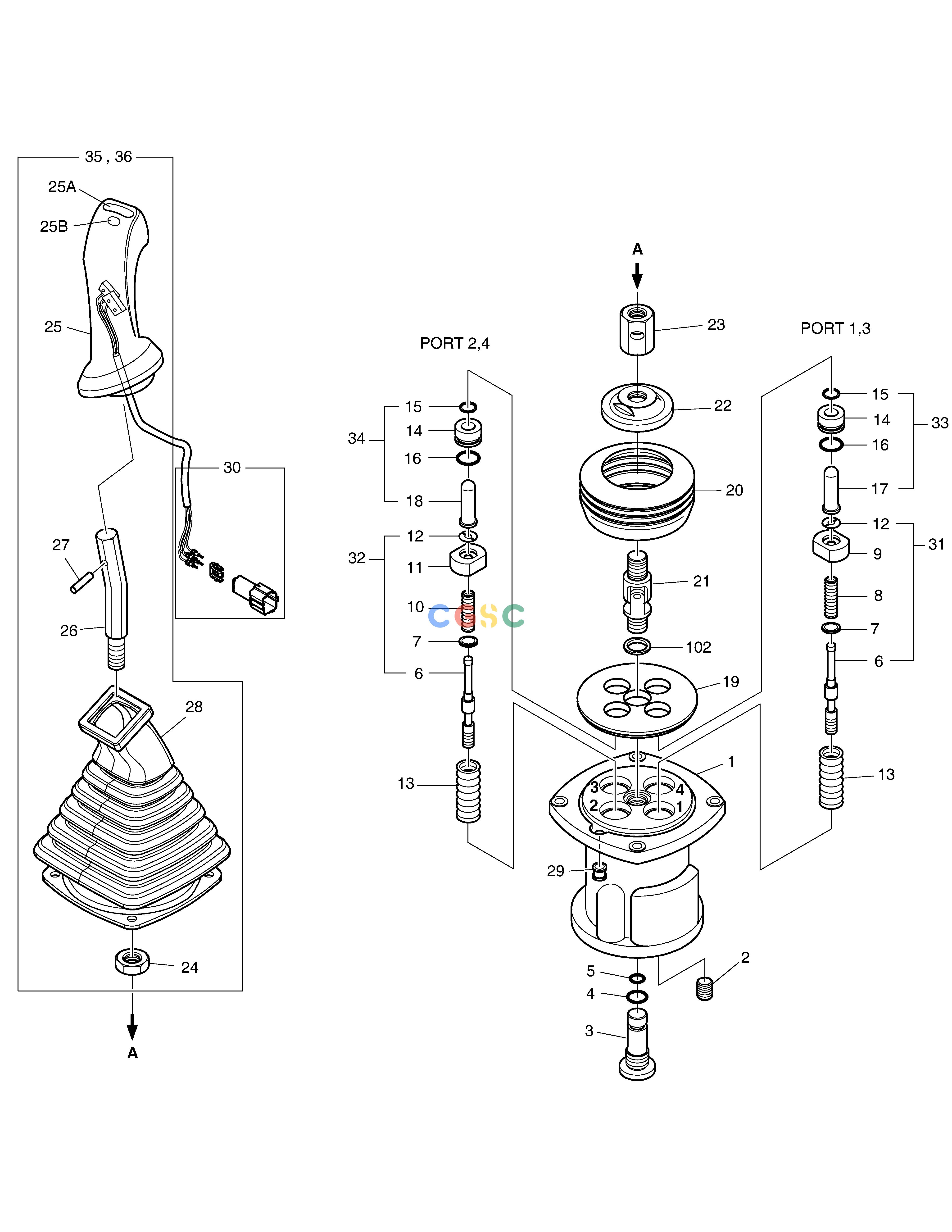 斗山零件查询JOYSTICK VALVE E80 Doosan parts catalog online