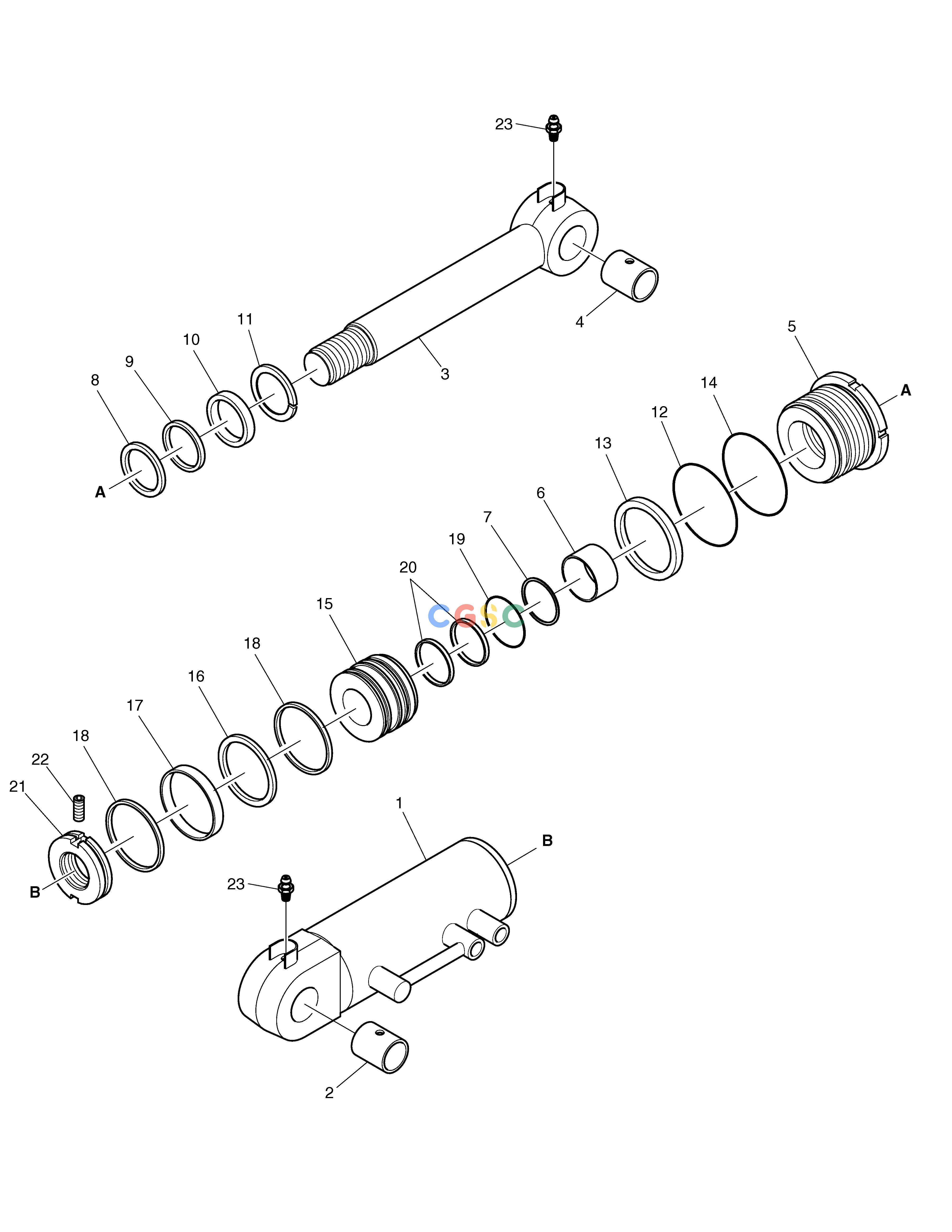 斗山零件查询DOZER CYLINDER - R.H E80 Doosan parts catalog online
