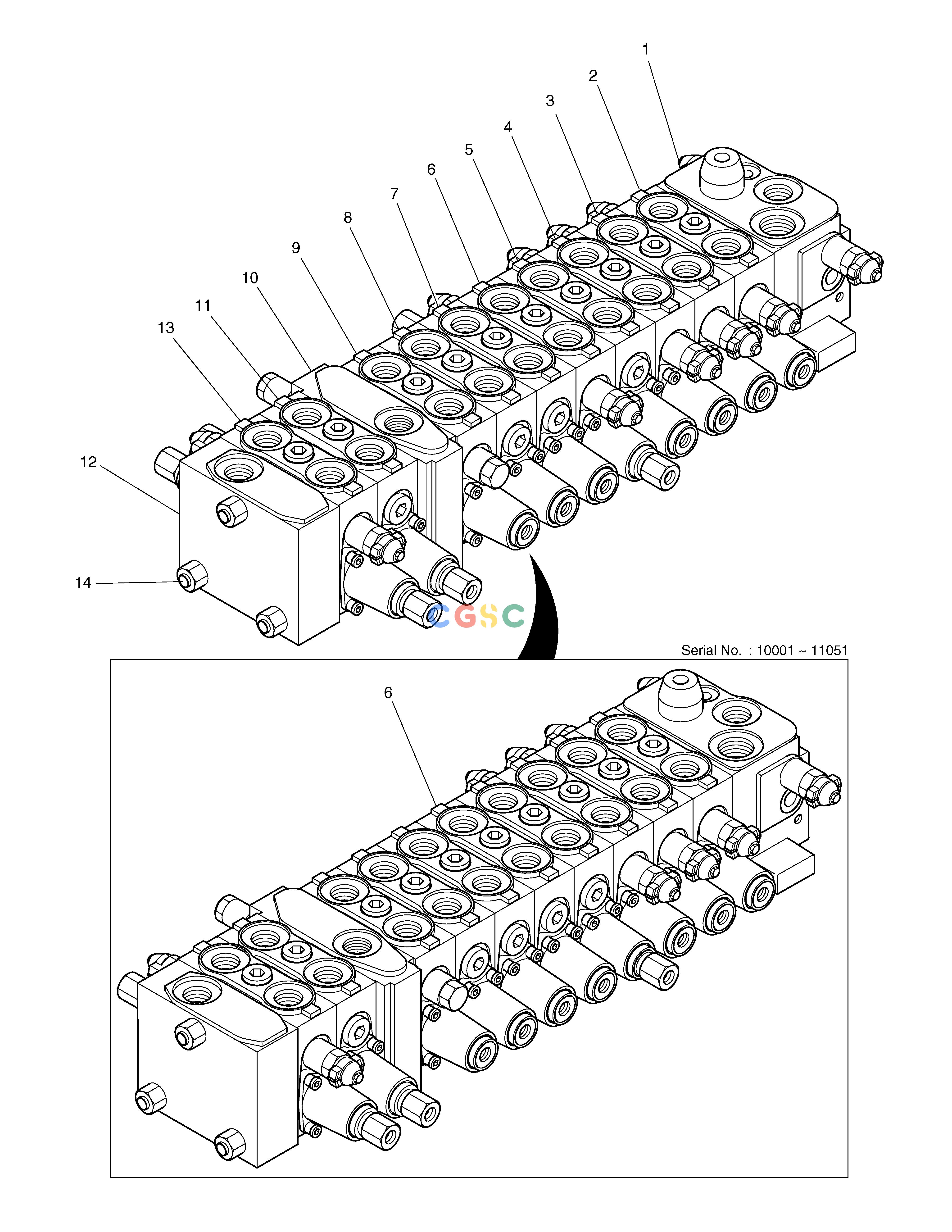 斗山零件查询CONTROL VALVE - ROTATING E80 Doosan parts catalog online