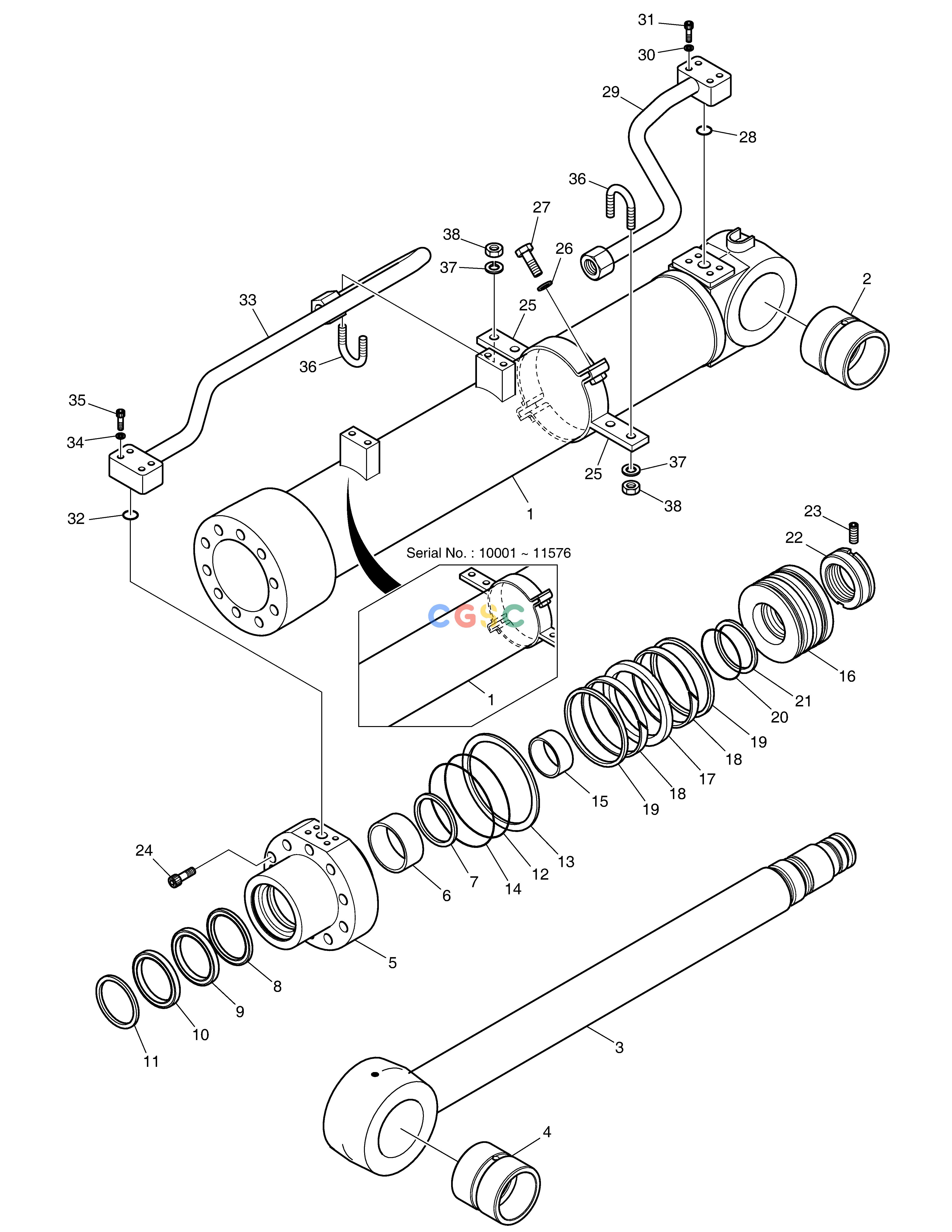 斗山零件查询BOOM CYLINDER - ARTI BOOM E80 Doosan parts catalog online