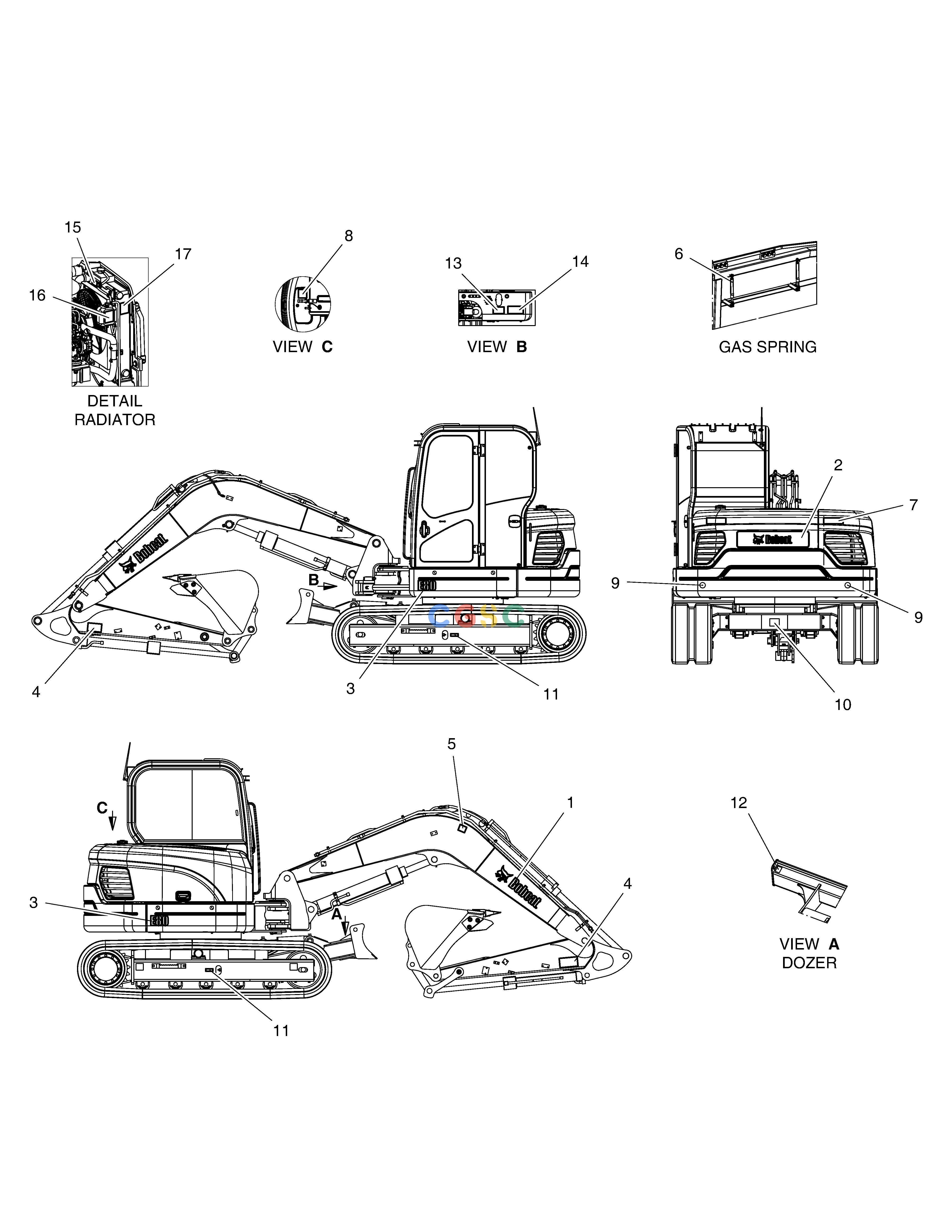 斗山零件查询DECAL - EXTERIOR(EUROPE) E80 Doosan parts catalog online
