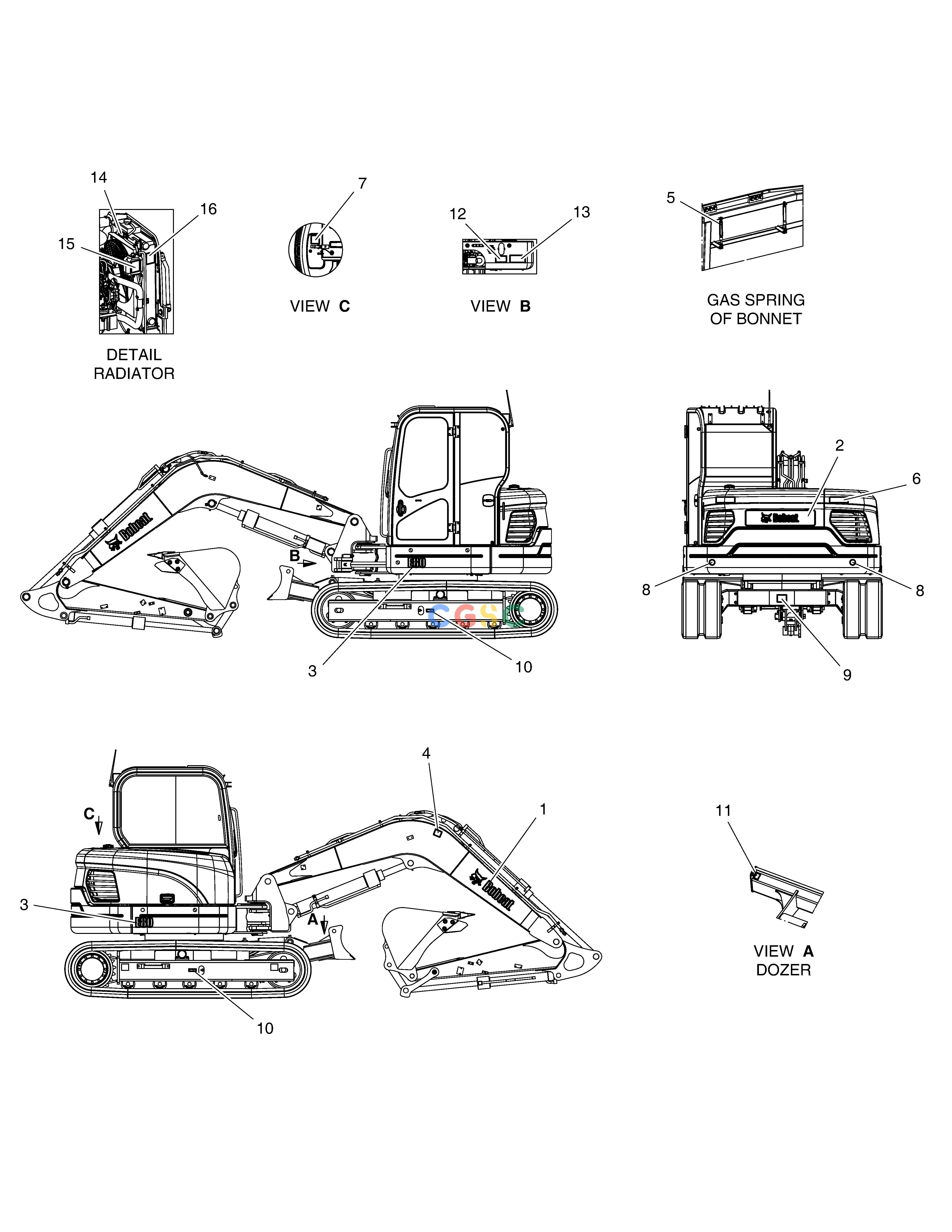 斗山零件查询DECAL - EXTERIOR(EXPORT) E80 Doosan parts catalog online