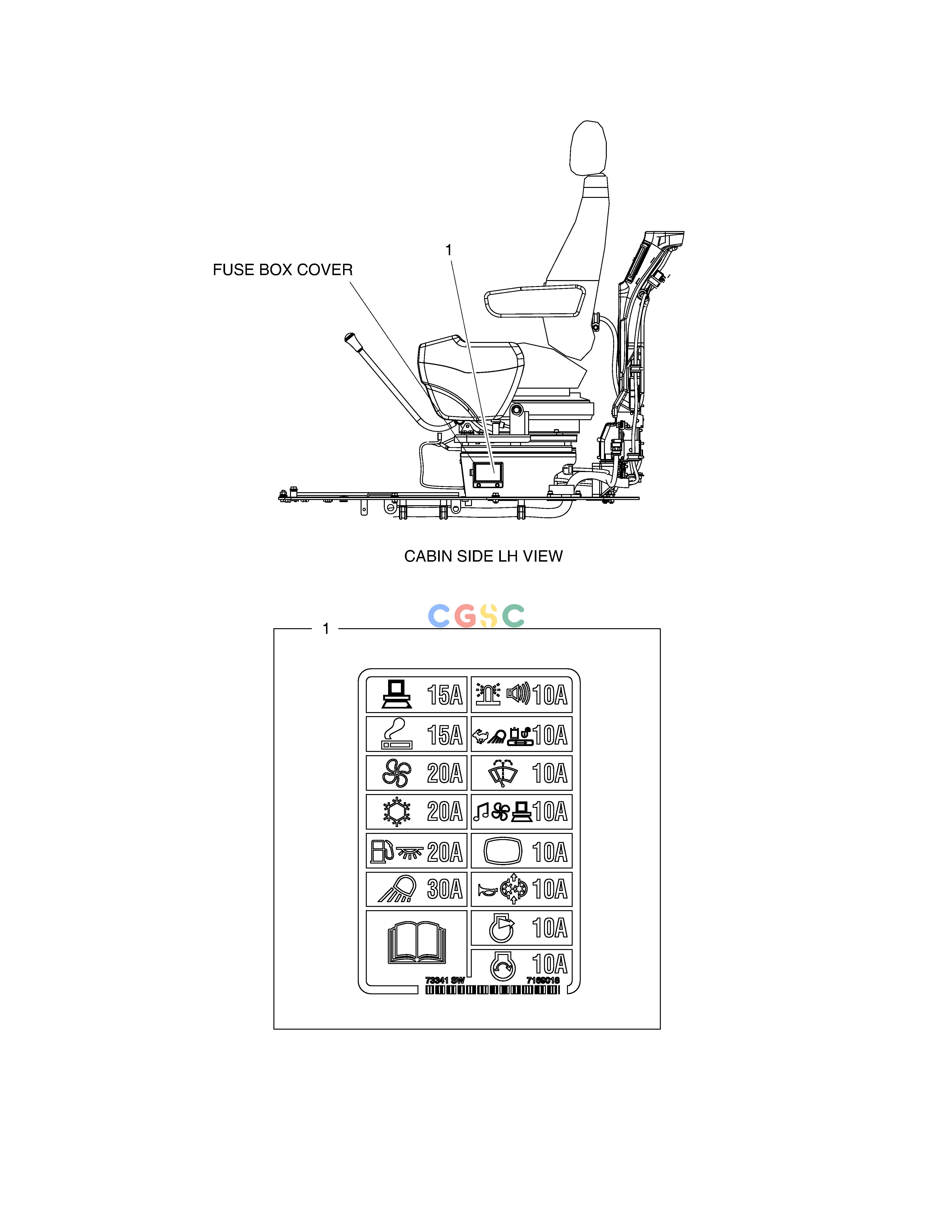 斗山零件查询DECAL - FUSE BOX E80 Doosan parts catalog online