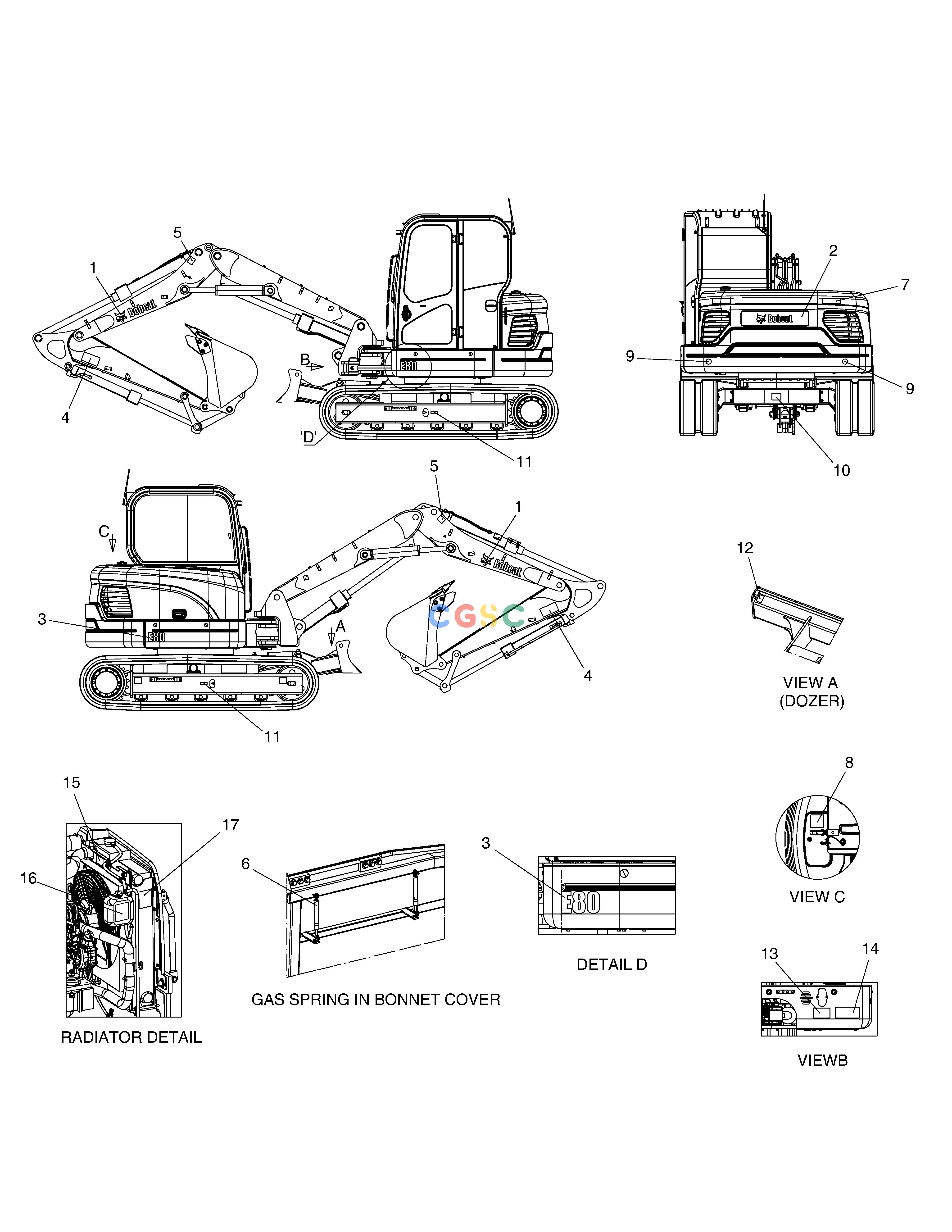 斗山零件查询DECAL - ARTI BOOM E80 Doosan parts catalog online