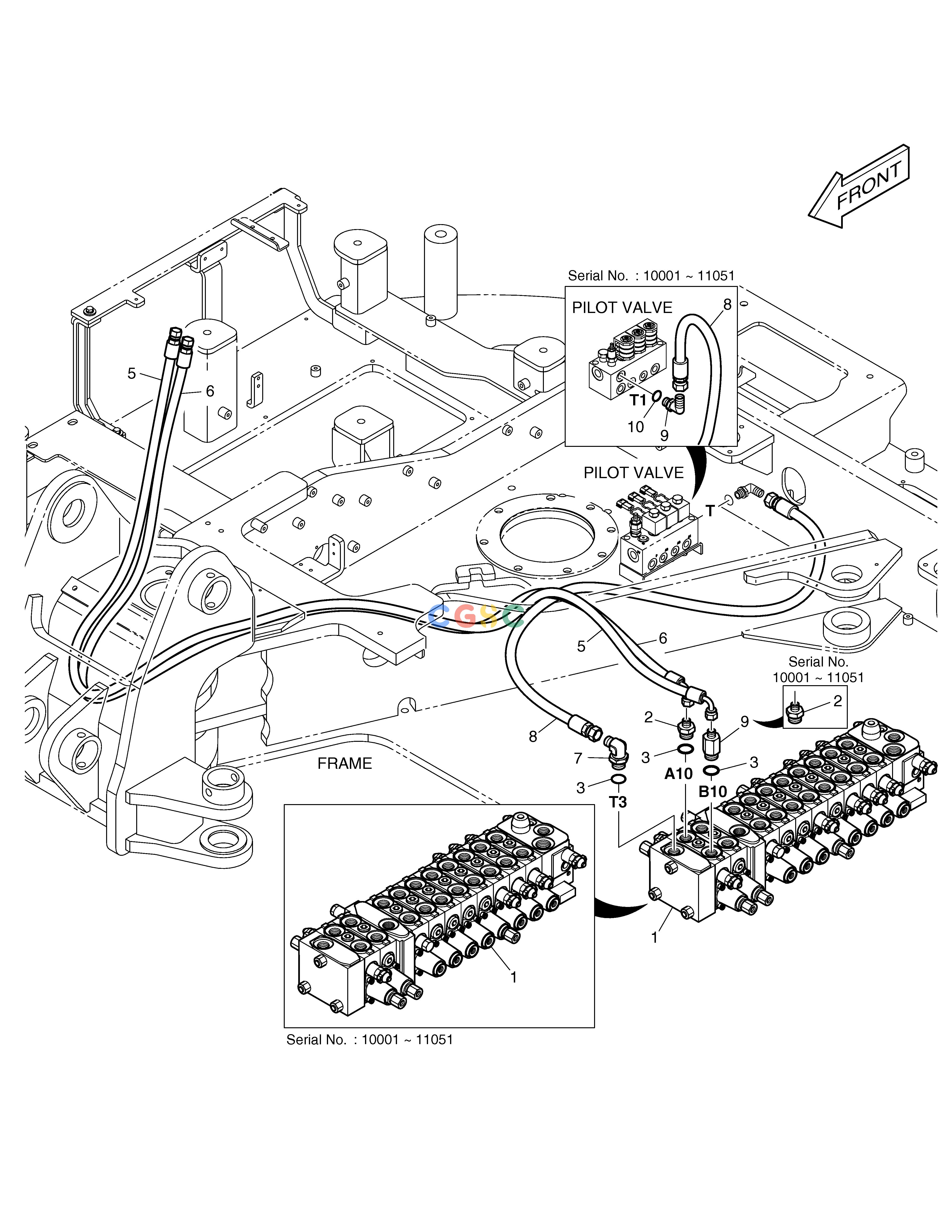 斗山零件查询MAIN PIPING - ROTATING E80 Doosan parts catalog online