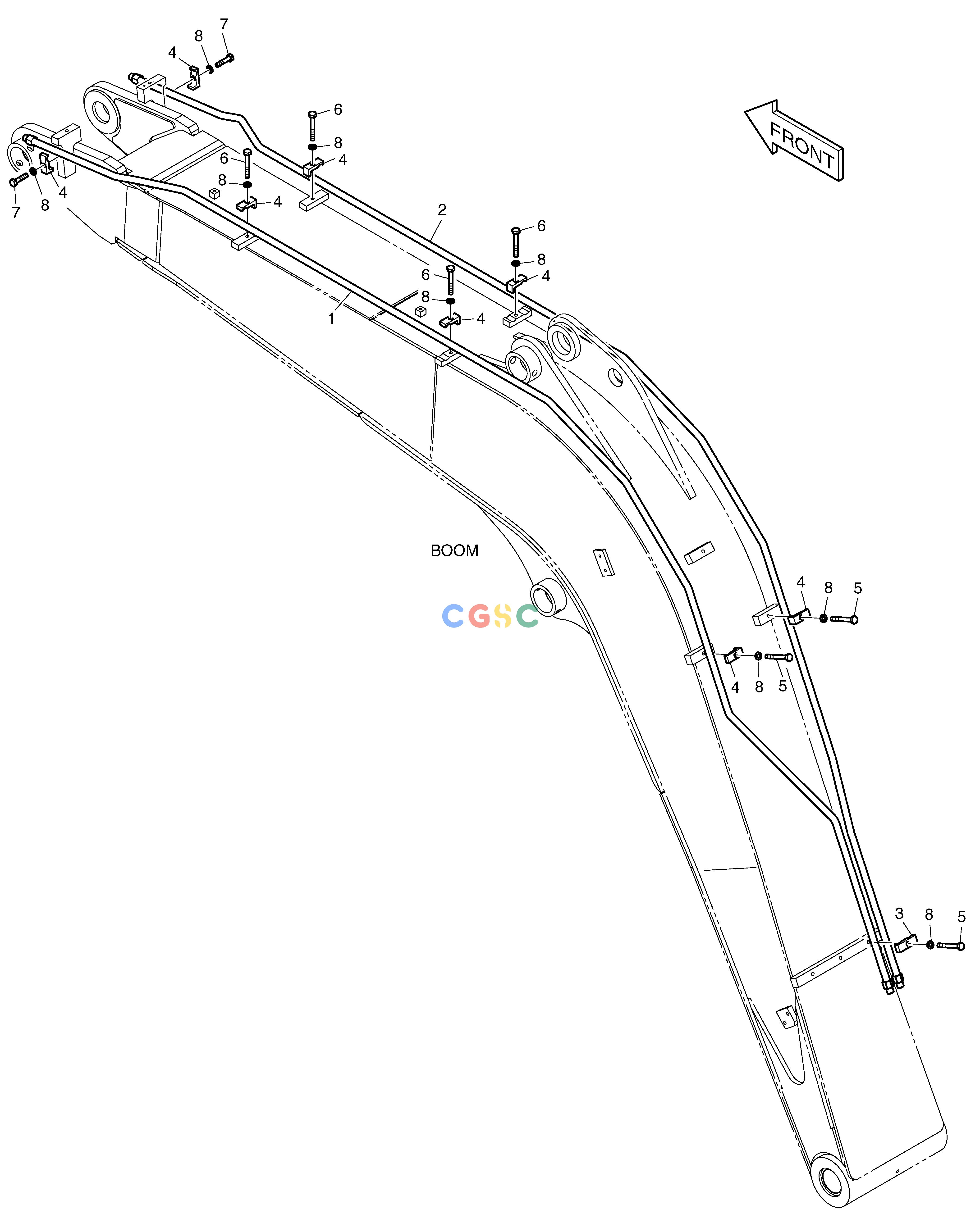 斗山零件查询BOOM PIPING - ROTATING E80 Doosan parts catalog online