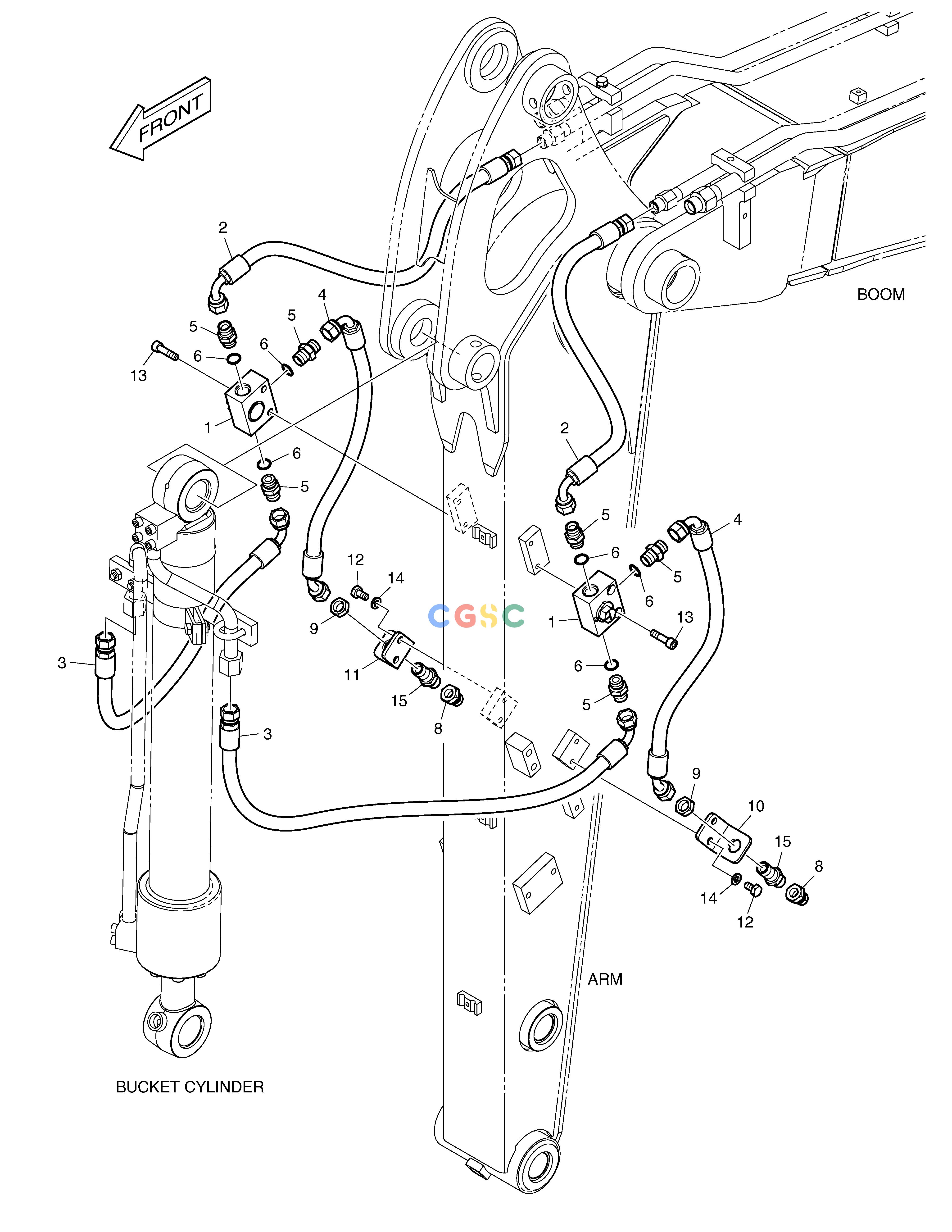 斗山零件查询ARM PIPING - CLAMSHELL(ARM 1.7m) E80 Doosan parts catalog online