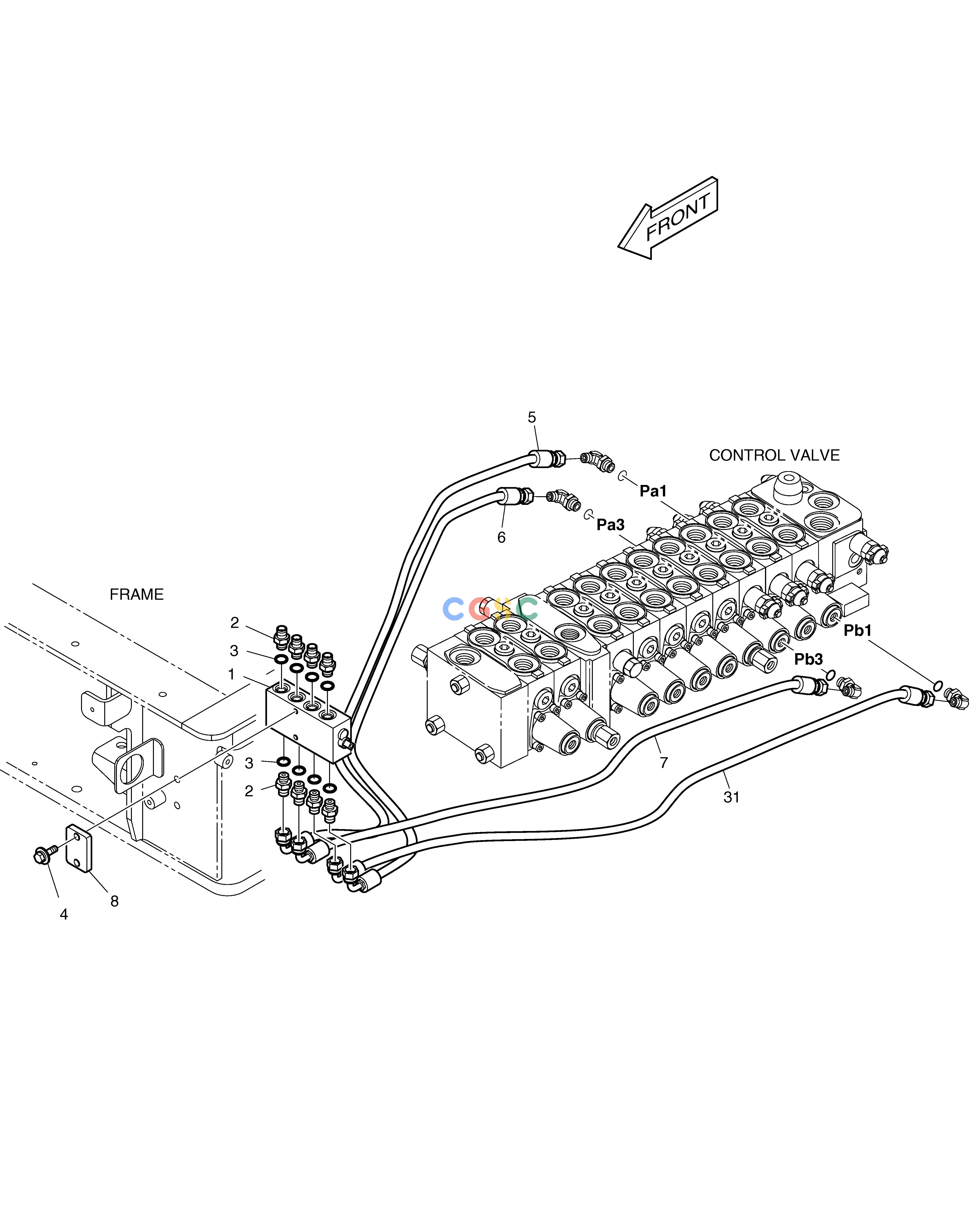 斗山零件查询PILOT PIPING - PATTERN CHANGE(1) E80 Doosan parts catalog online
