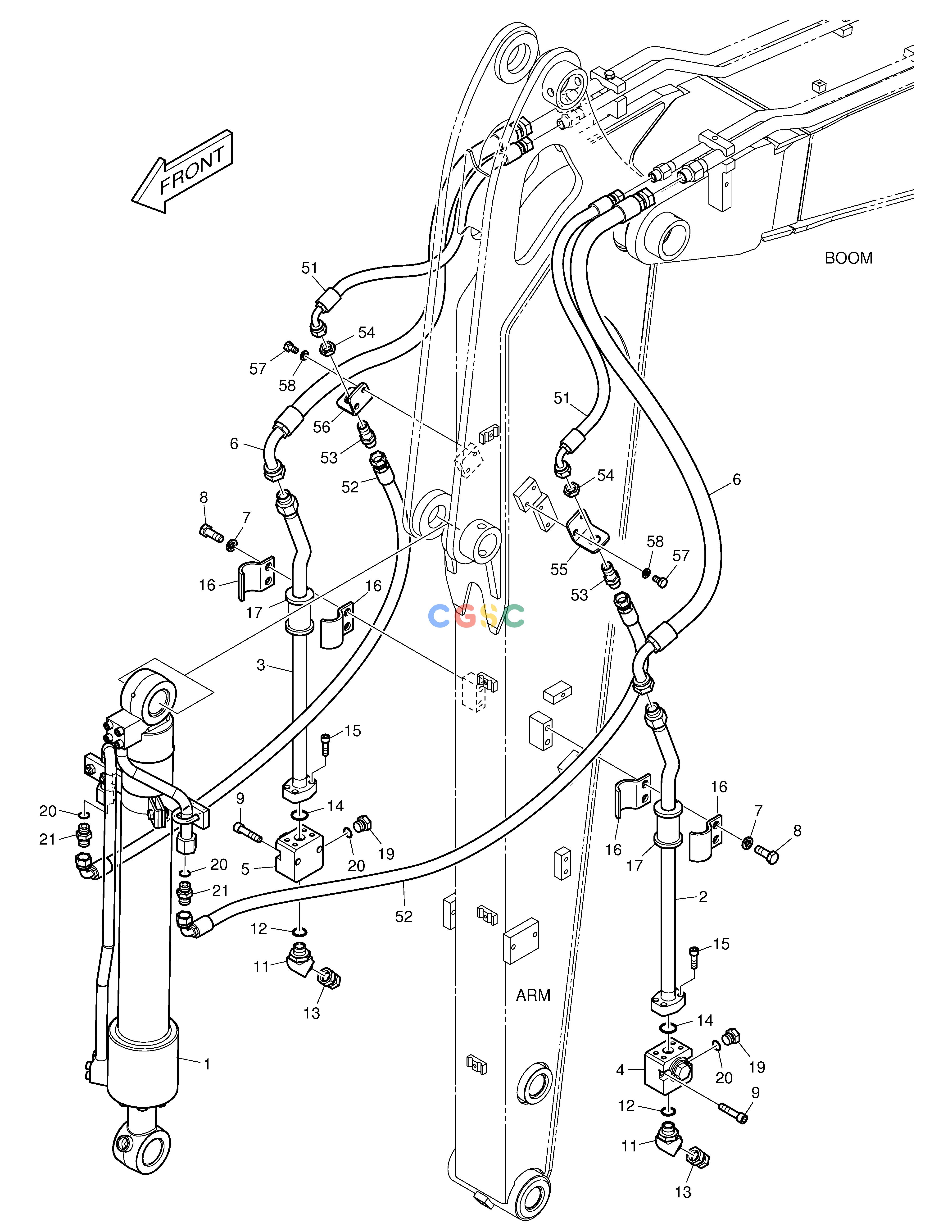 斗山零件查询ARM PIPING - ARM 2.25m E80 Doosan parts catalog online