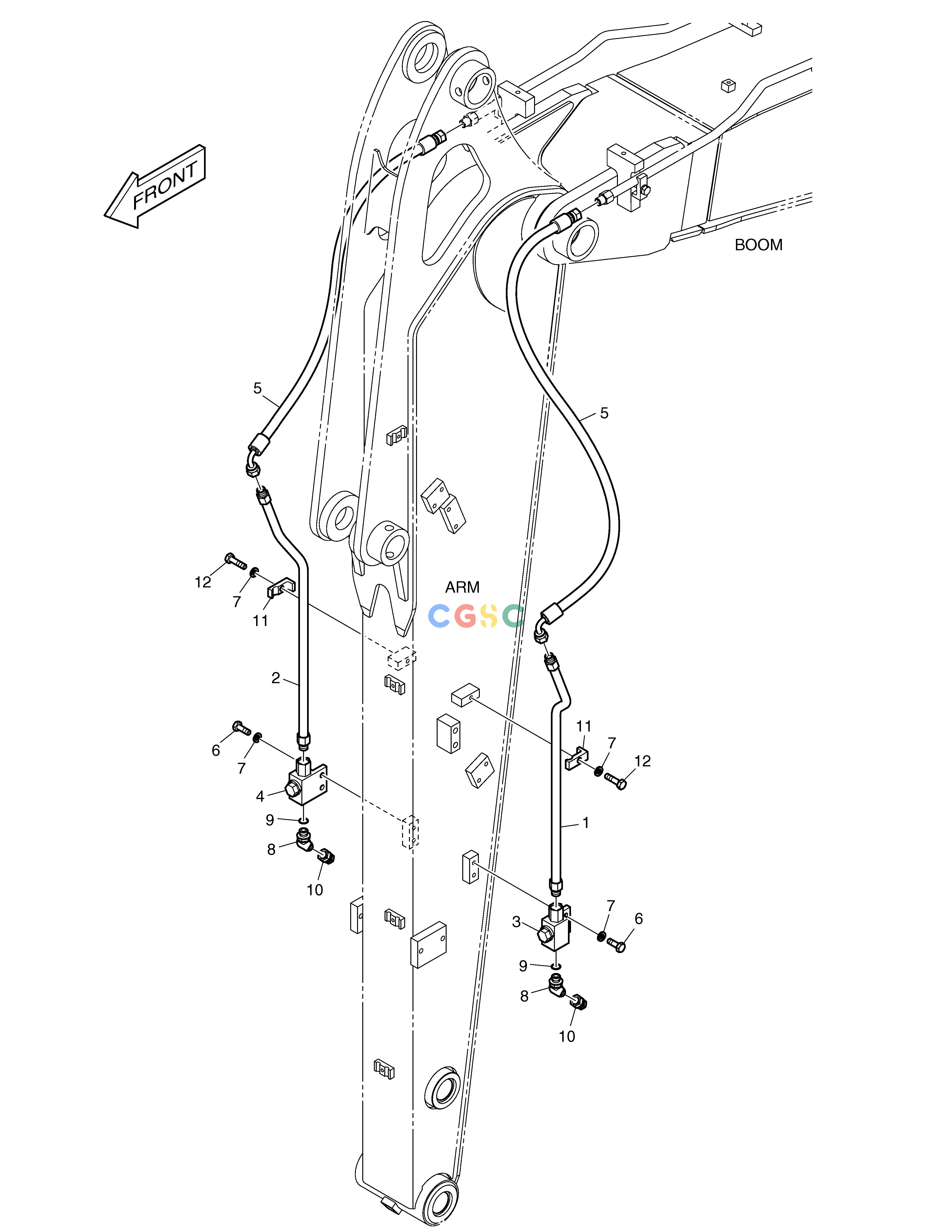 斗山零件查询ARM PIPING - ROTATING(ARM 2.25m) E80 Doosan parts catalog online
