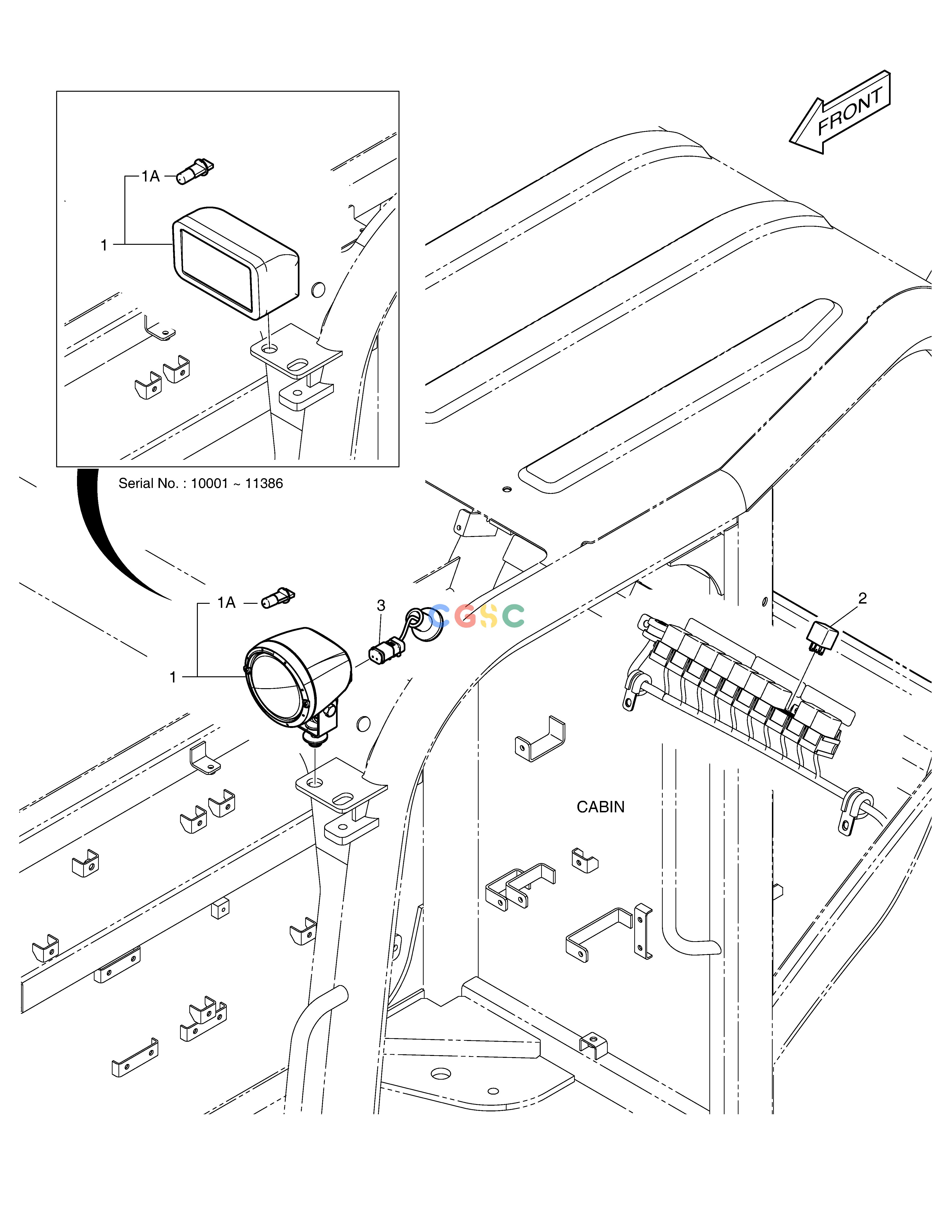 斗山零件查询CABIN LAMP E80 Doosan parts catalog online