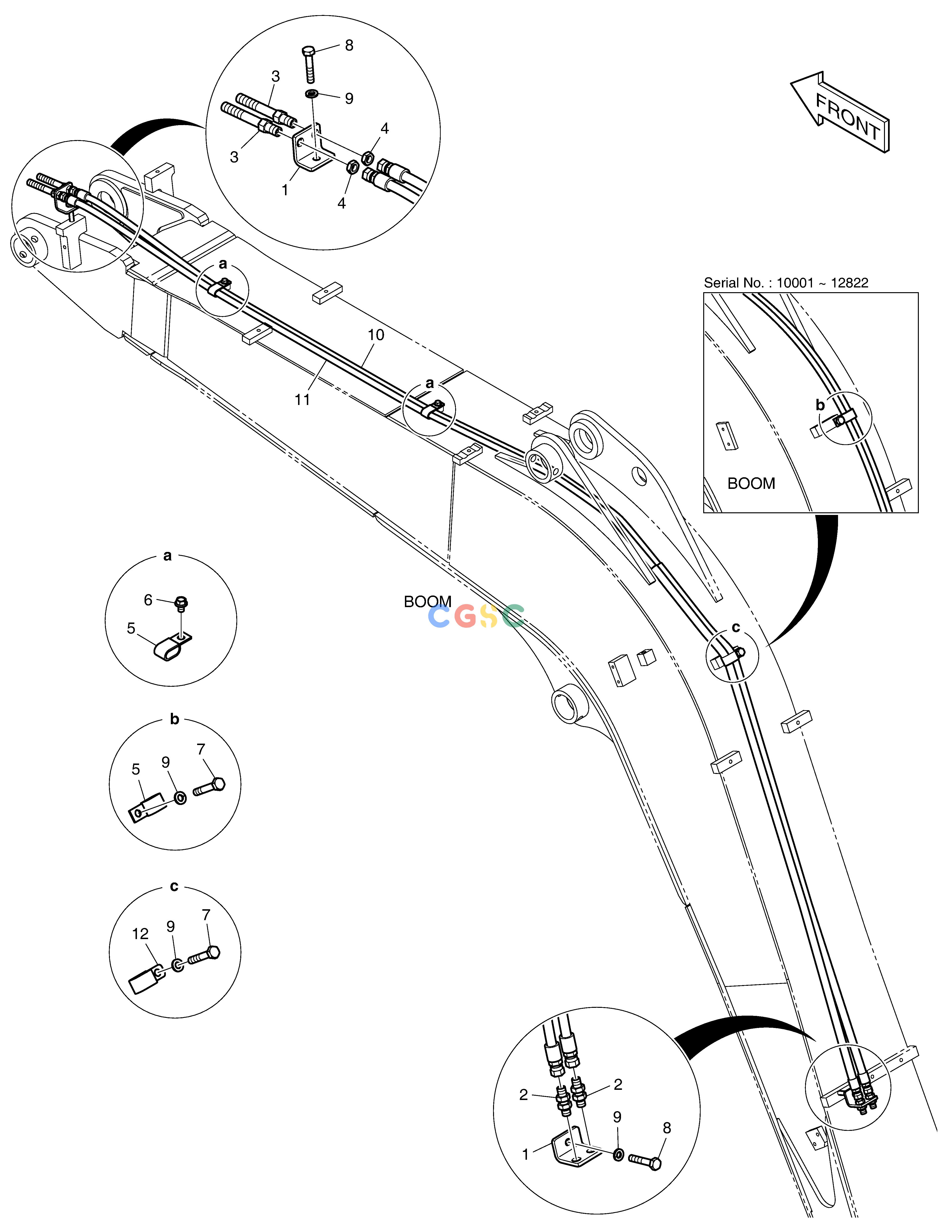 斗山零件查询BOOM PIPING - QUICK CLAMP E80 Doosan parts catalog online