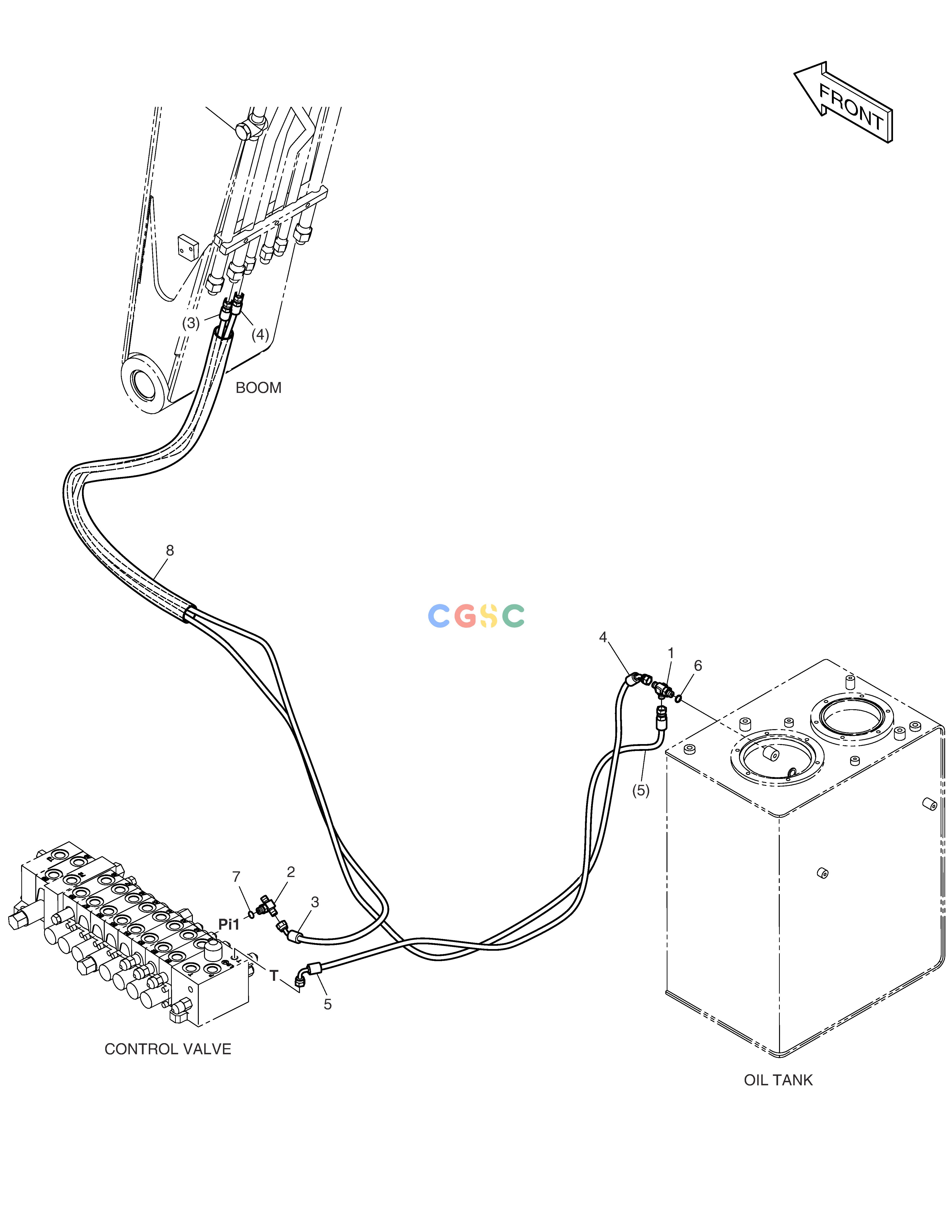 斗山零件查询PILOT PIPING - ARM LOCK VALVE E80 Doosan parts catalog online