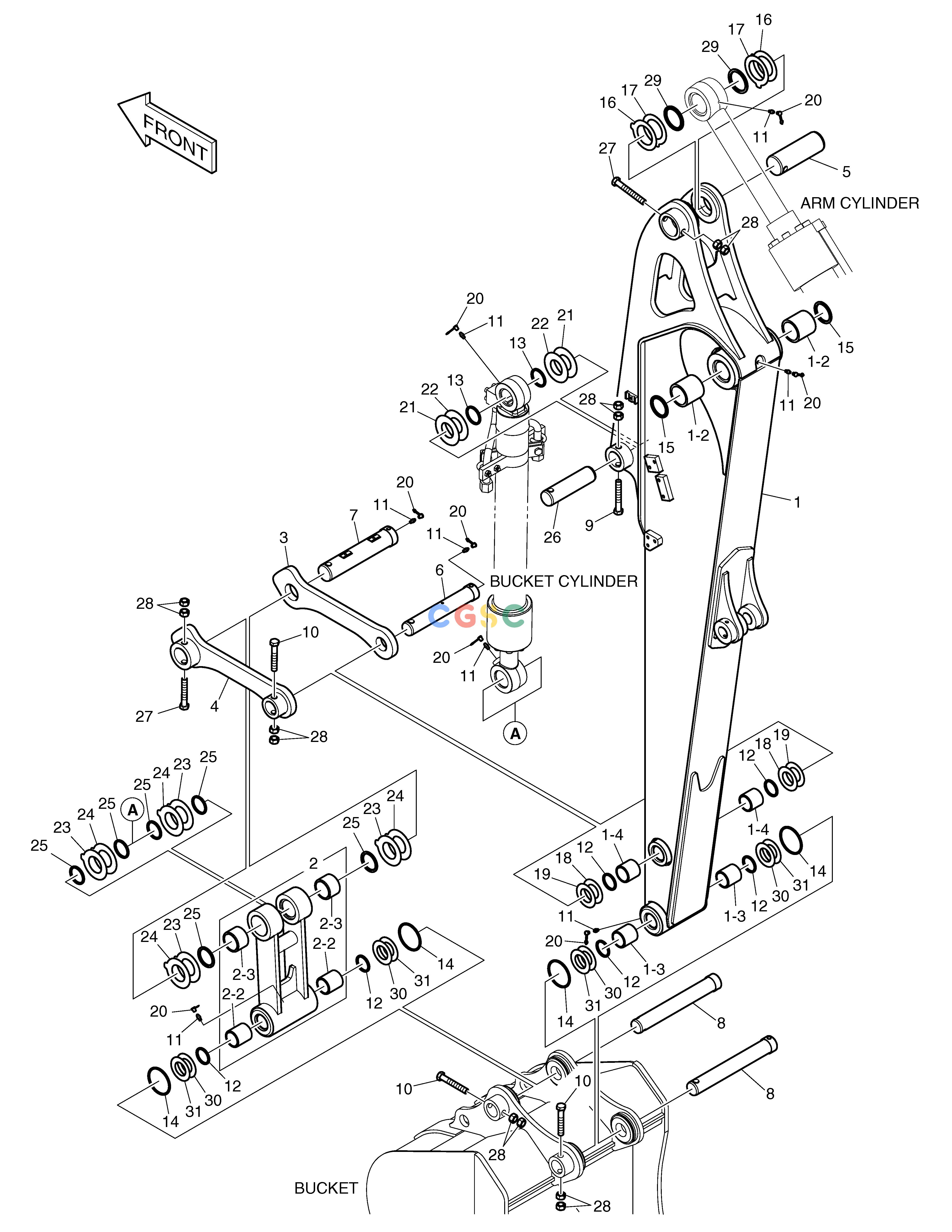 斗山零件查询ARM - 2.25m (THUMB) E80 Doosan parts catalog online