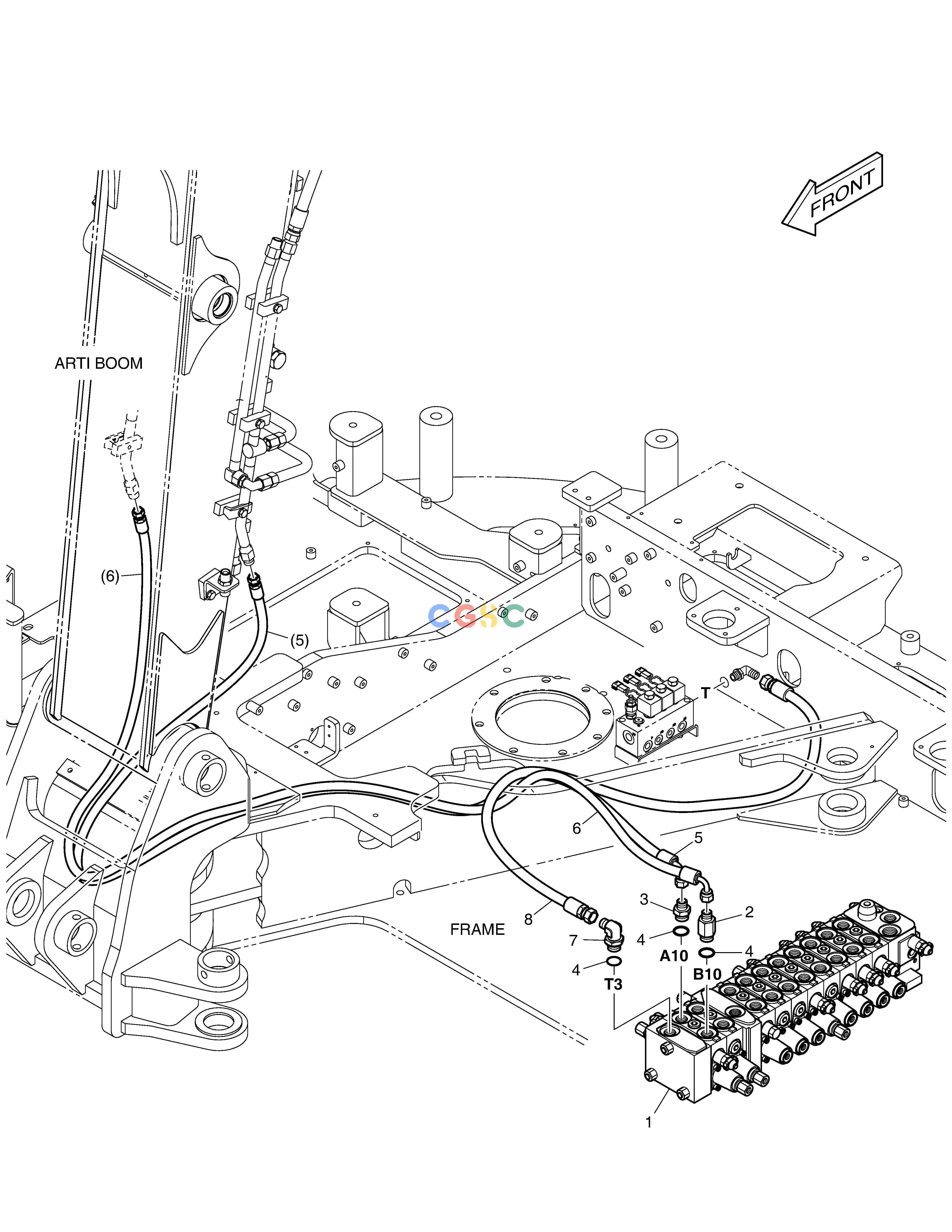 斗山零件查询MAIN PIPING - ARTI. BOOM E80 Doosan parts catalog online